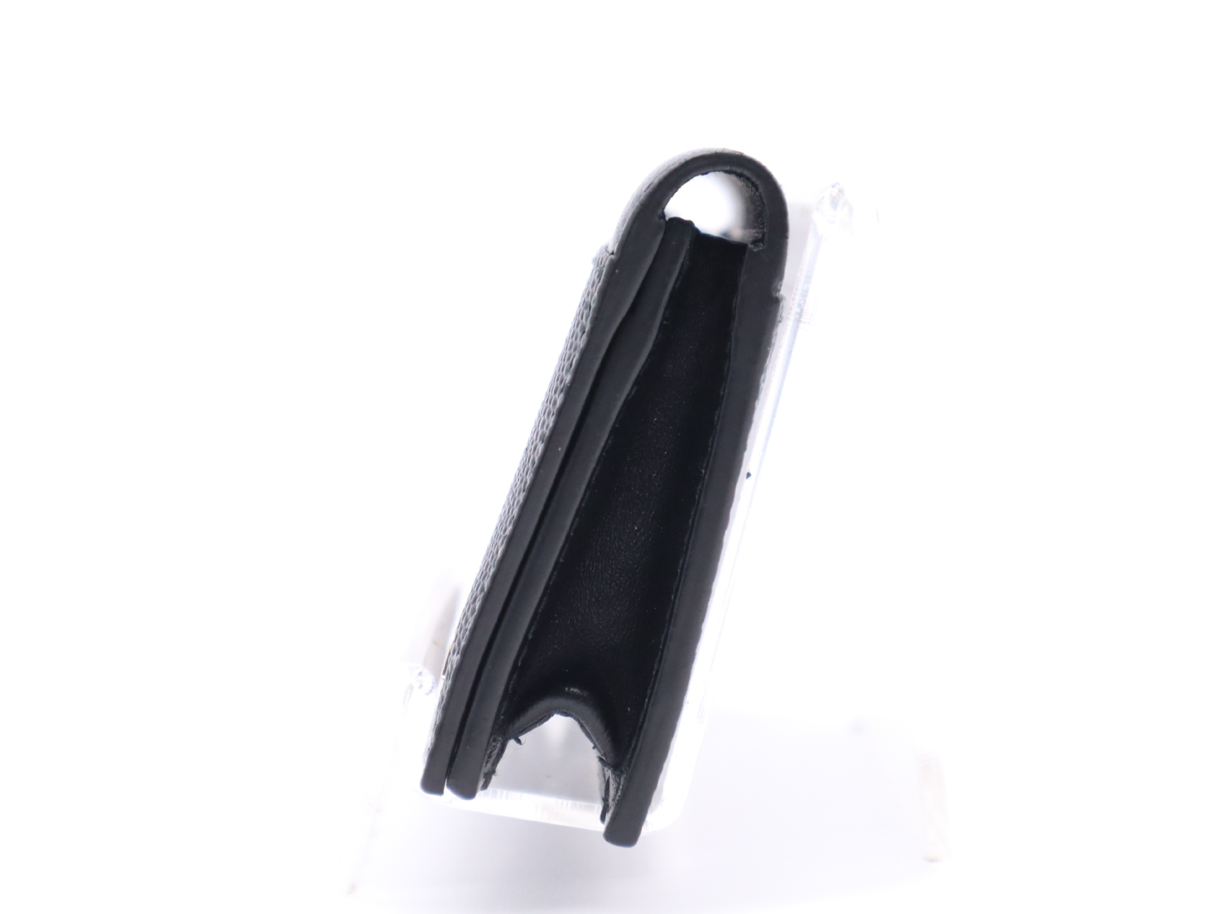 2MC122 Saffiano Leather Card Case, Black, RFID Detected. (Card case, pass case, business card holder) — view 3