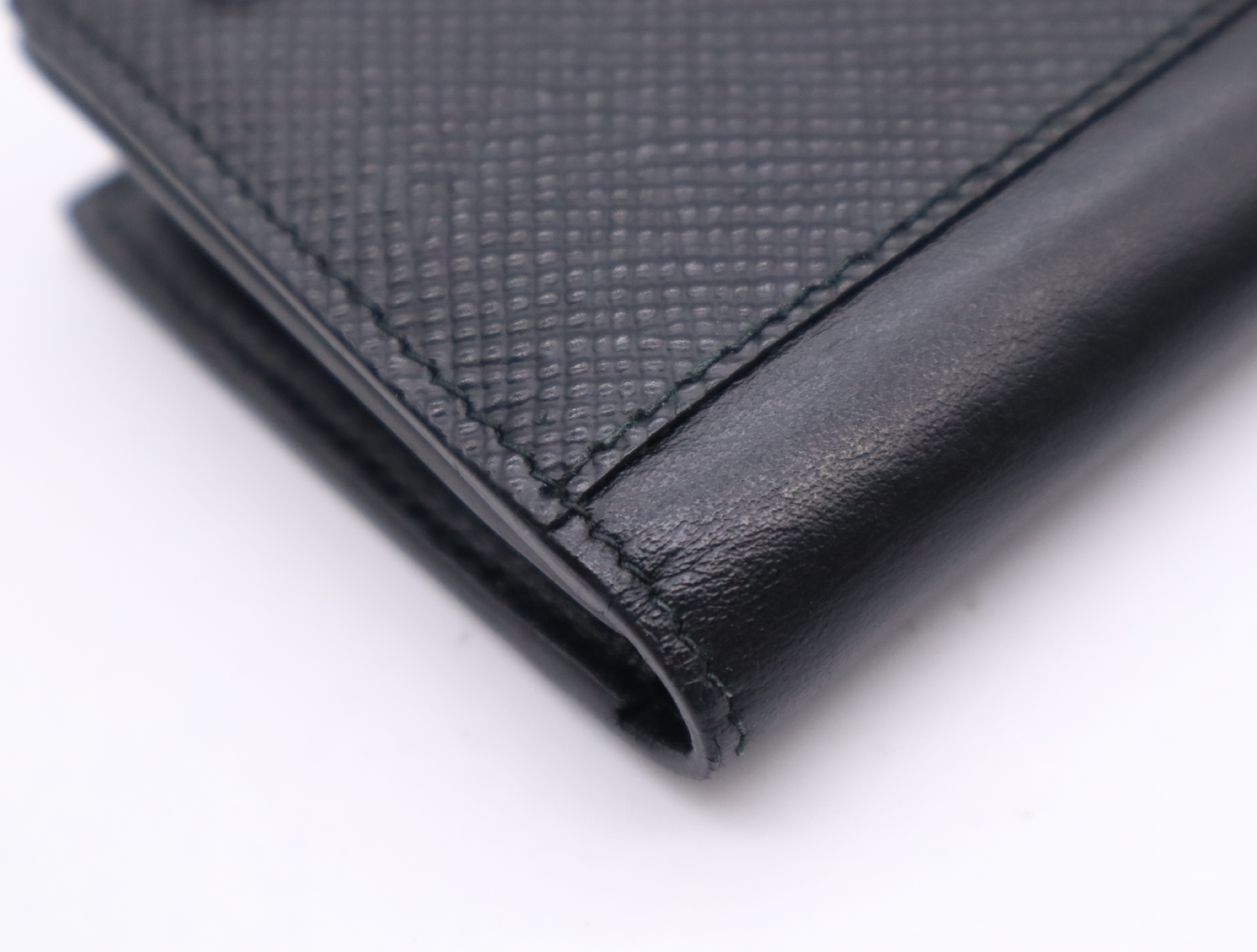 2MC122 Saffiano Leather Card Case, Black, RFID Detected. (Card case, pass case, business card holder) — view 8