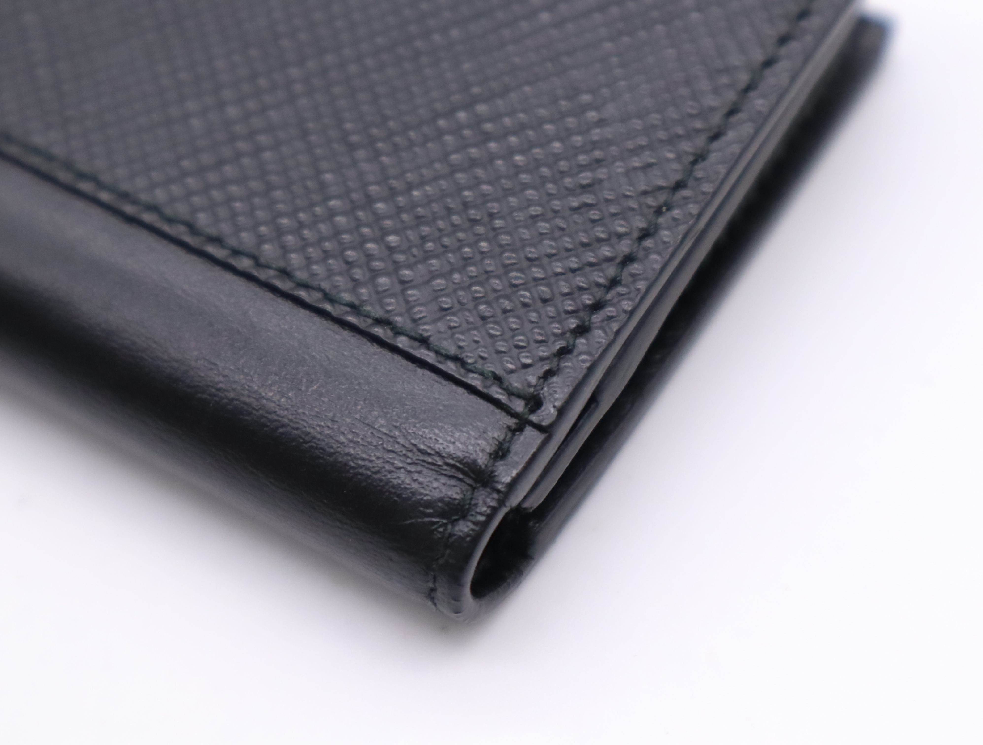 2MC122 Saffiano Leather Card Case, Black, RFID Detected. (Card case, pass case, business card holder) — view 9