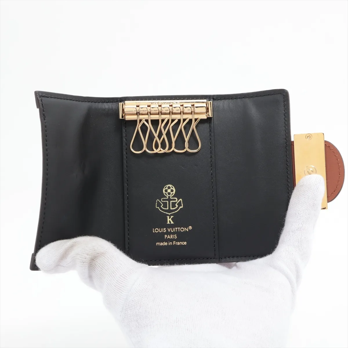 Monogram Reverse Multicles 6 M13295 Brown Key Case with Initials; RFID Detectable — view 4