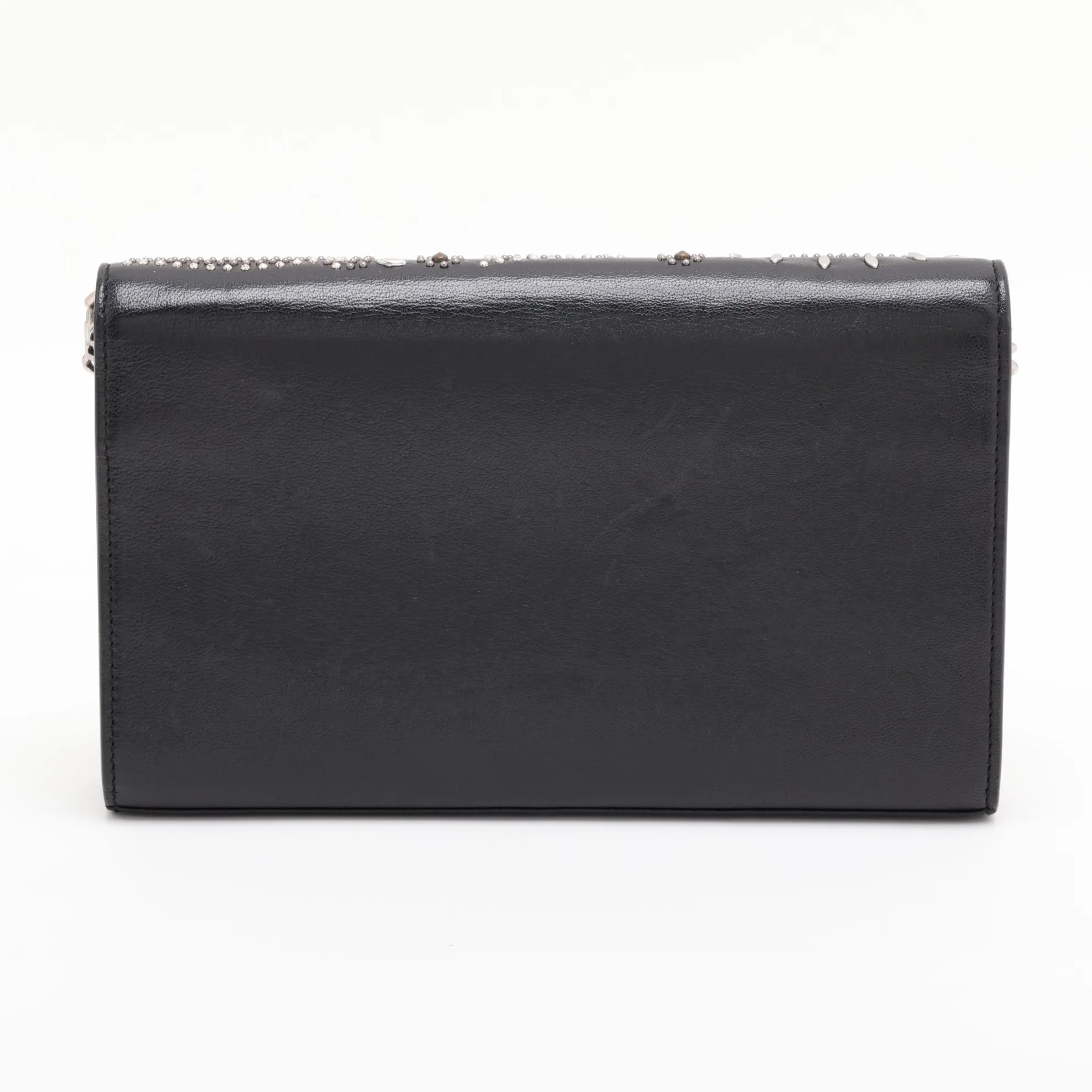 Leather Chain Wallet, Black, 442015 — view 2