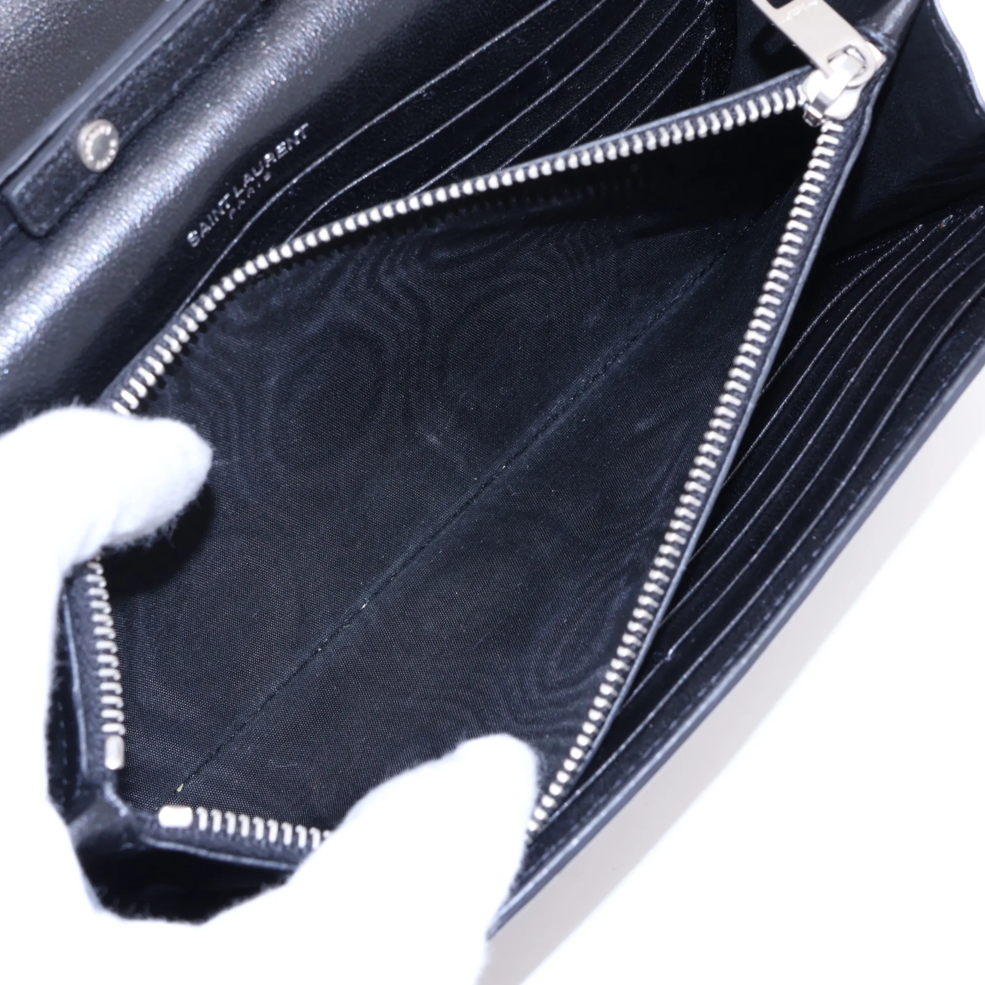 Leather Chain Wallet, Black, 442015 — view 8
