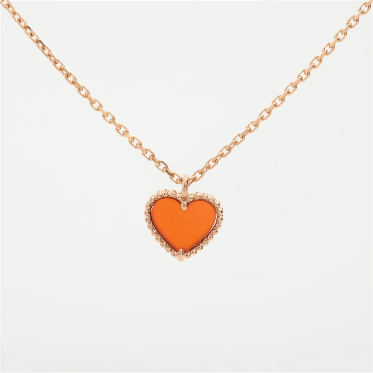 Sweet Alhambra Heart Carnelian Necklace 750 (PG) 2.6g JE042862 — view 2