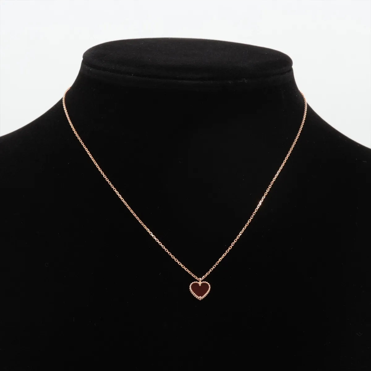 Sweet Alhambra Heart Carnelian Necklace 750 (PG) 2.6g JE042862 — view 5
