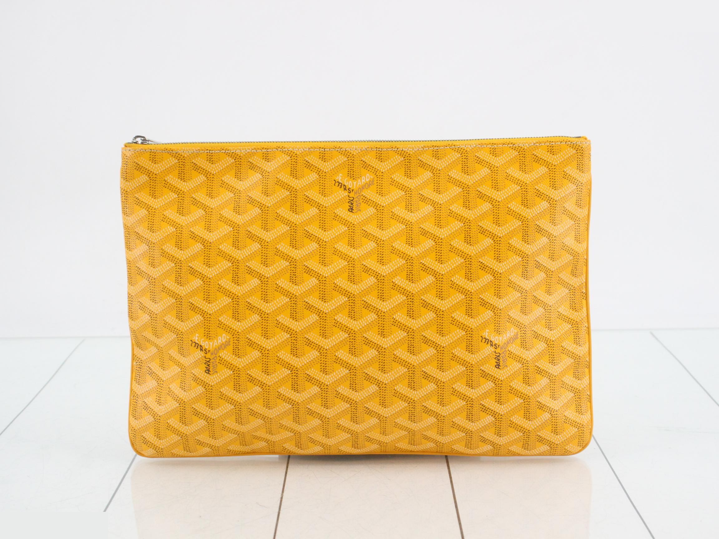 Senna MM Goyardine Clutch Bag, Orange