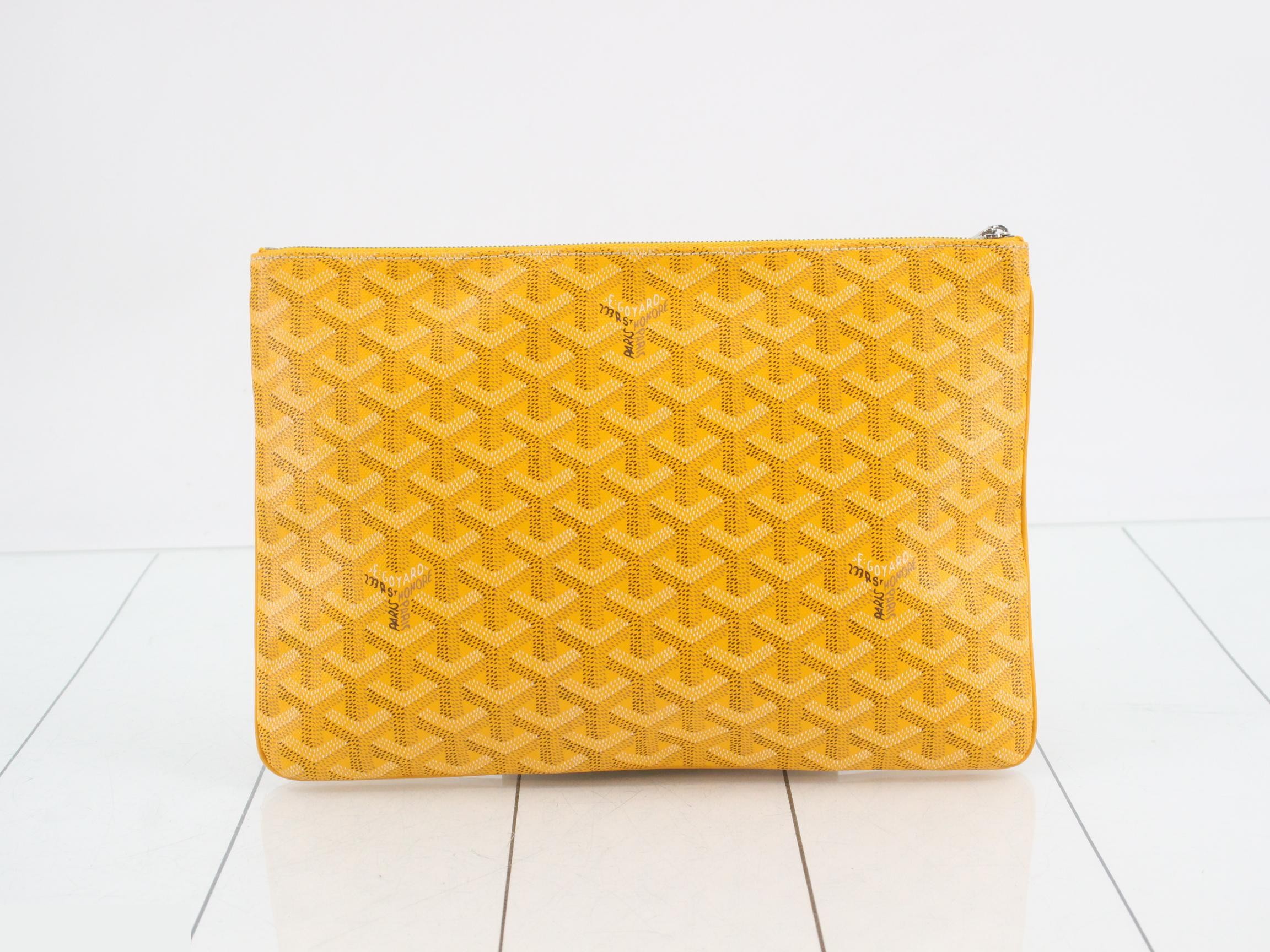 Senna MM Goyardine Clutch Bag, Orange — view 2