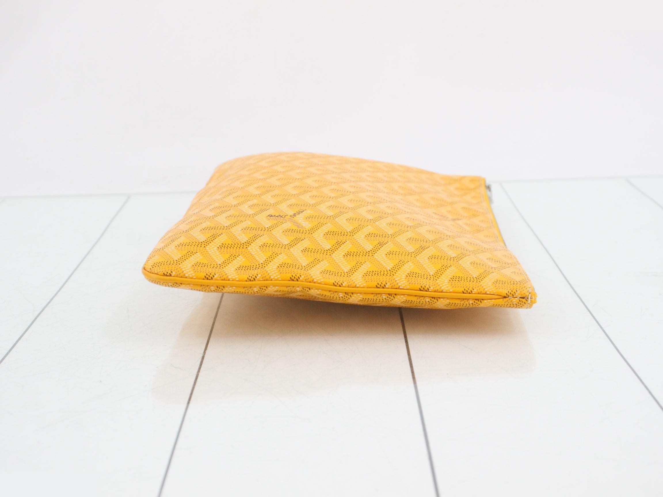Senna MM Goyardine Clutch Bag, Orange — view 3