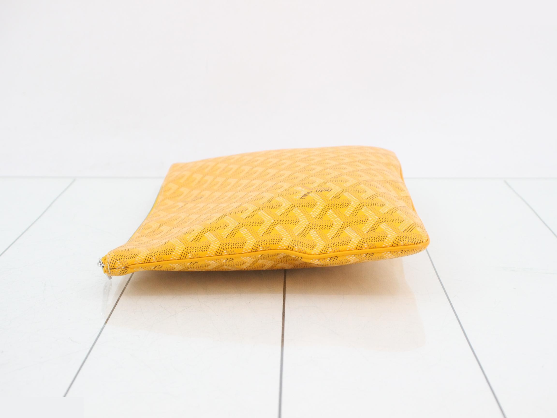 Senna MM Goyardine Clutch Bag, Orange — view 4