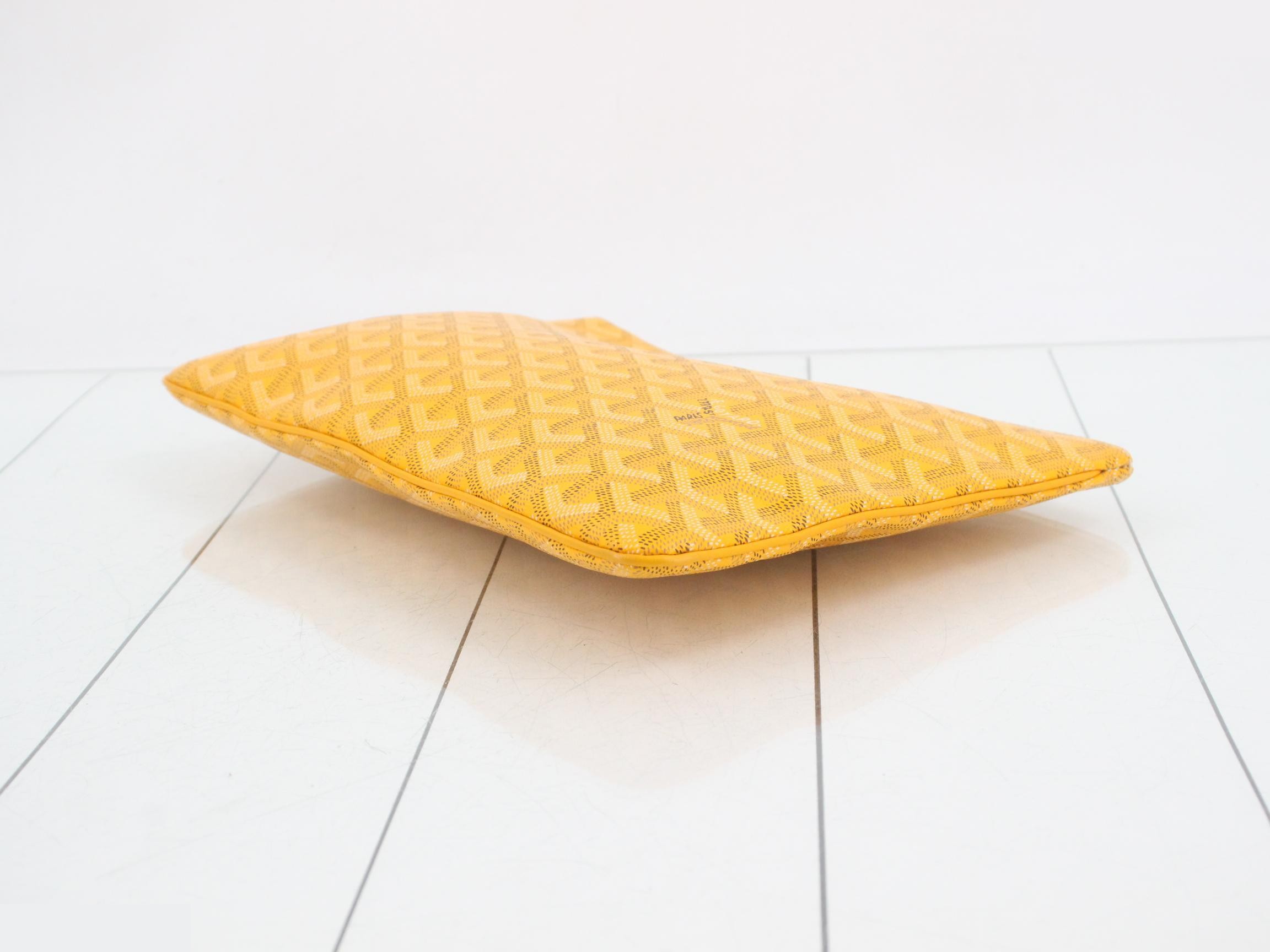 Senna MM Goyardine Clutch Bag, Orange — view 6