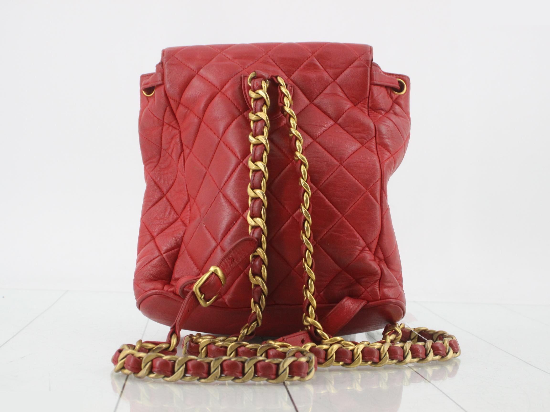 Matelassé Lambskin Turnlock Drawstring Chain Backpack — view 2