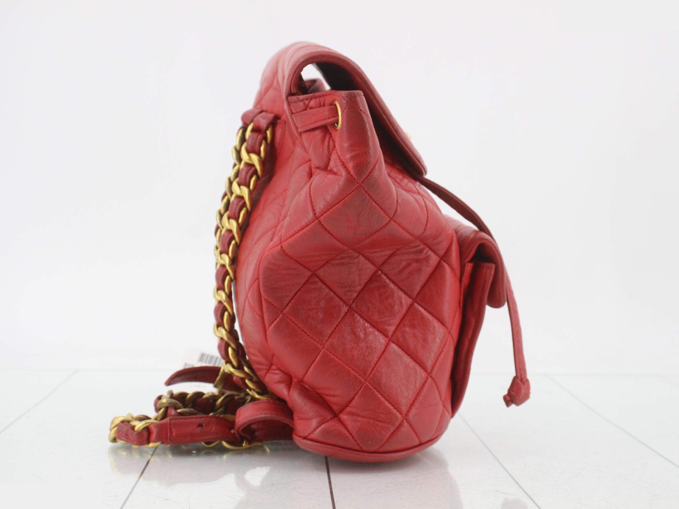 Matelassé Lambskin Turnlock Drawstring Chain Backpack — view 4