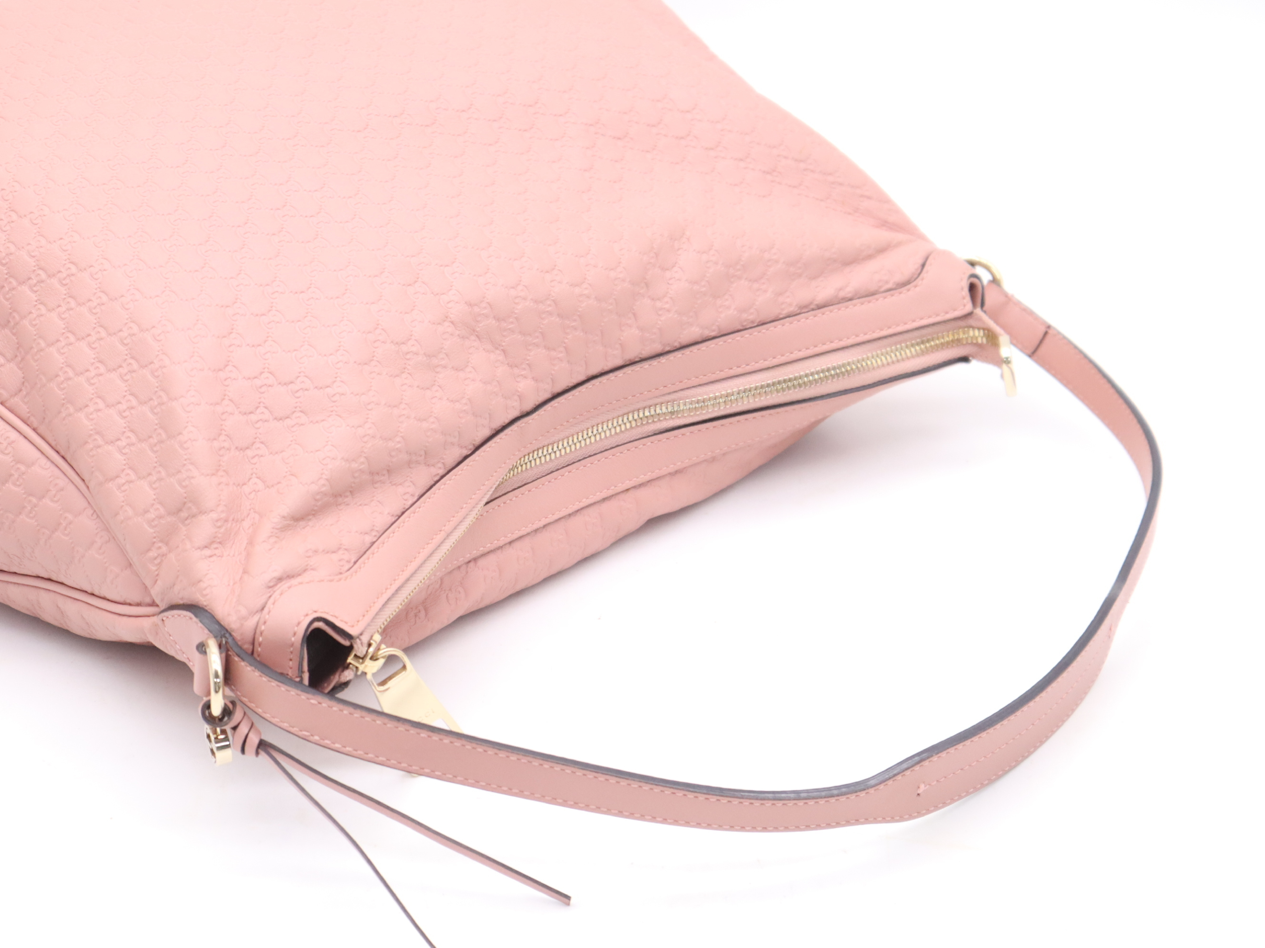 449244 Leather Guccissima One-Shoulder Bag Pink Shoulder Bag — view 6