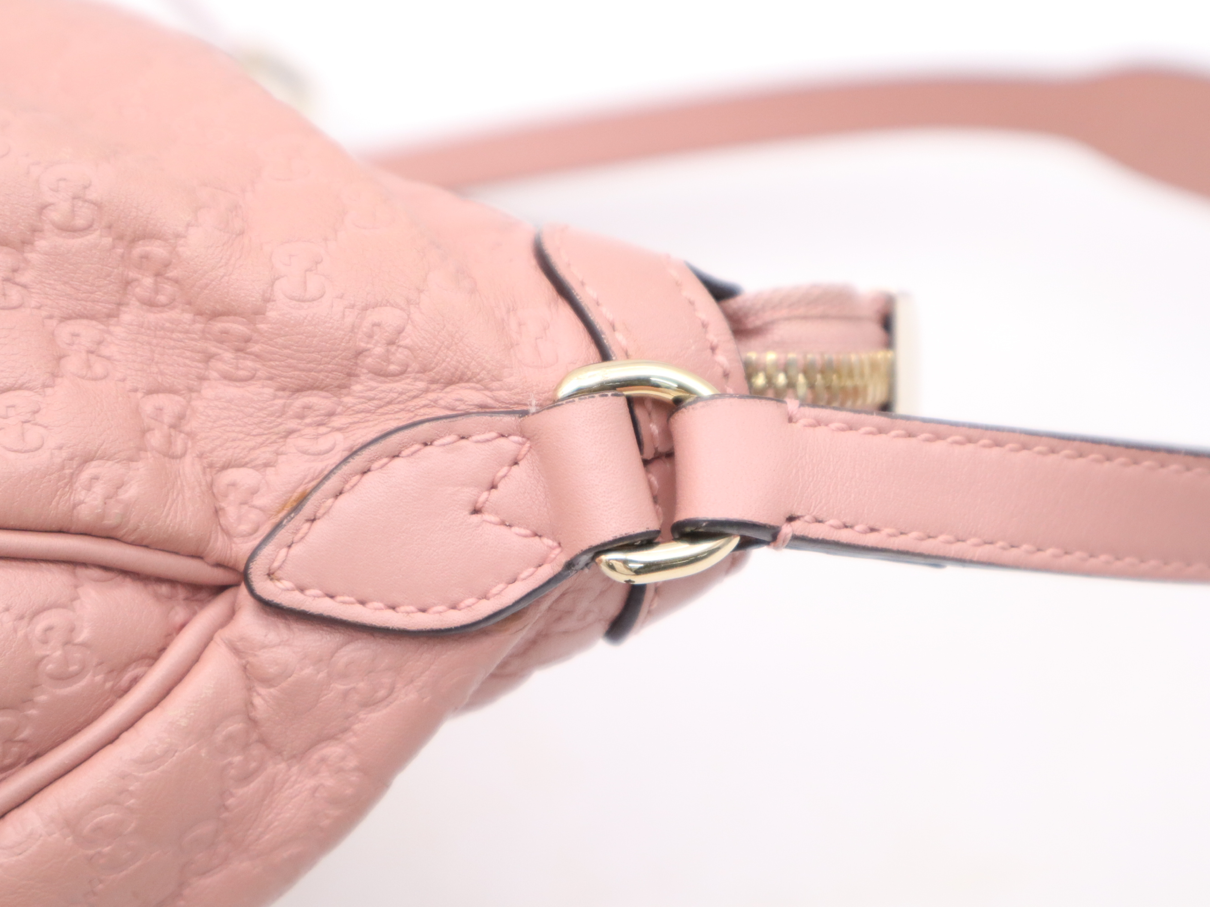 449244 Leather Guccissima One-Shoulder Bag Pink Shoulder Bag — view 8