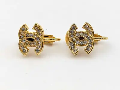 Coco Mark Gold Stone Earrings