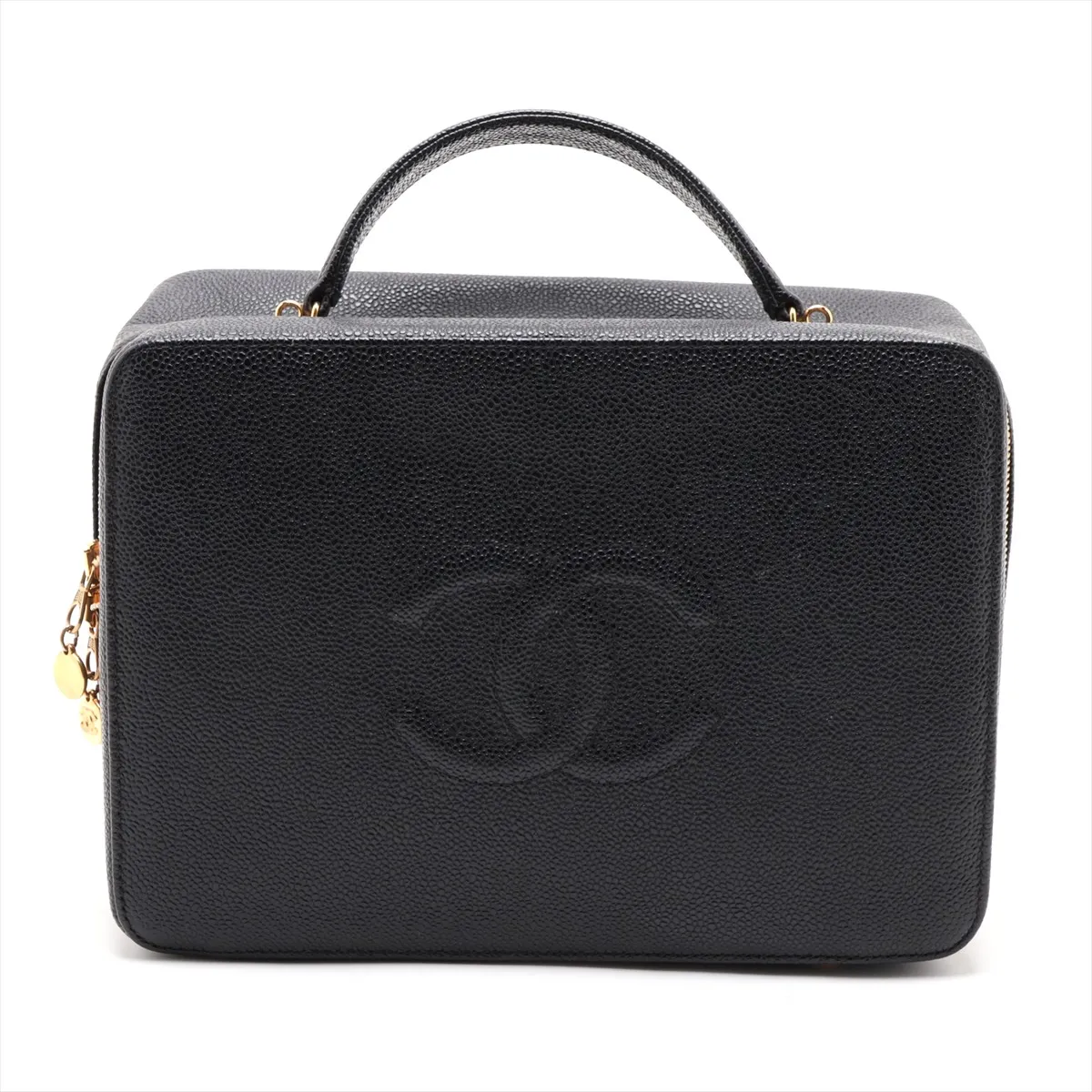 Coco Mark Caviar Skin Vanity Bag, Black with Gold Hardware, 5622815 (Serial Number 5)