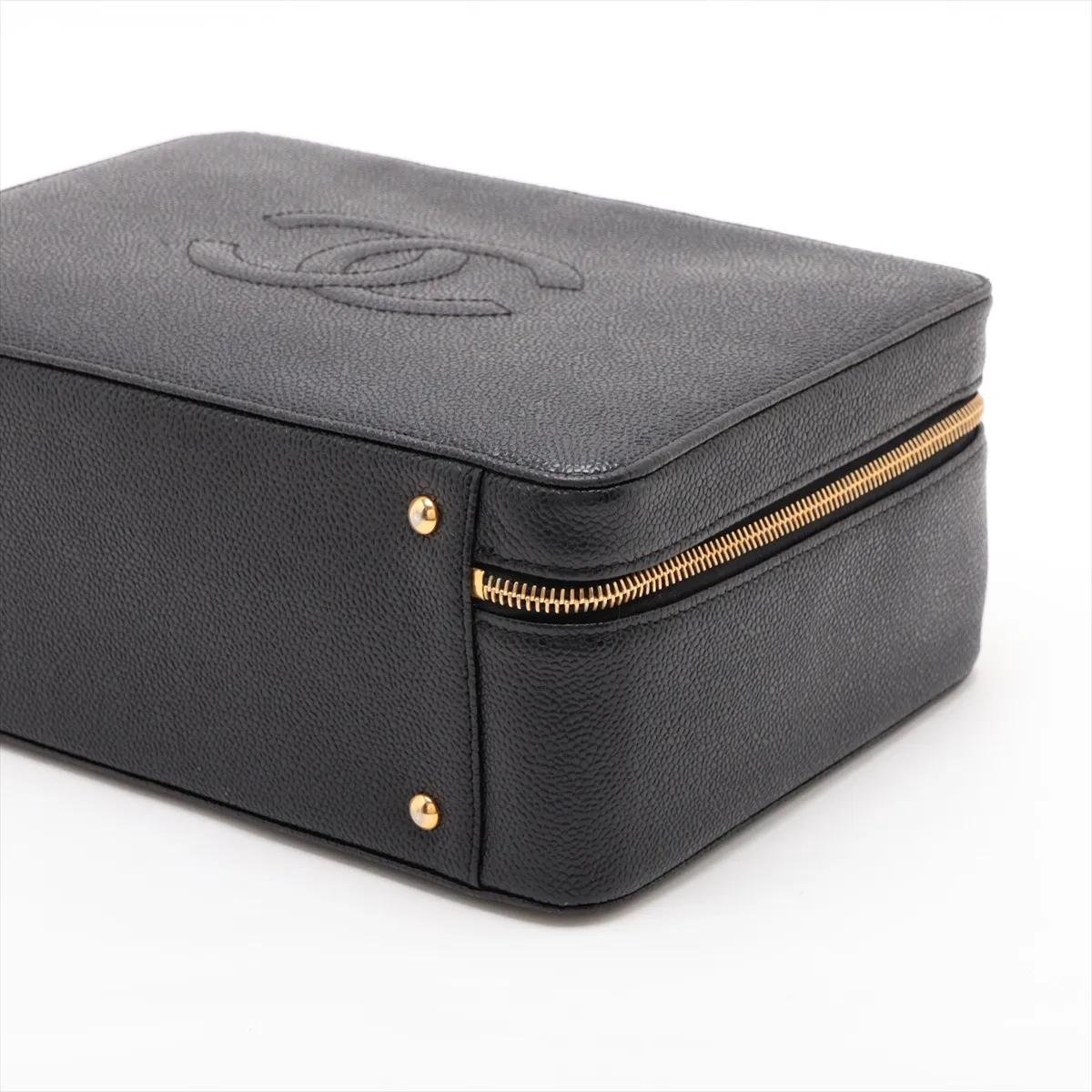 Coco Mark Caviar Skin Vanity Bag, Black with Gold Hardware, 5622815 (Serial Number 5) — view 3