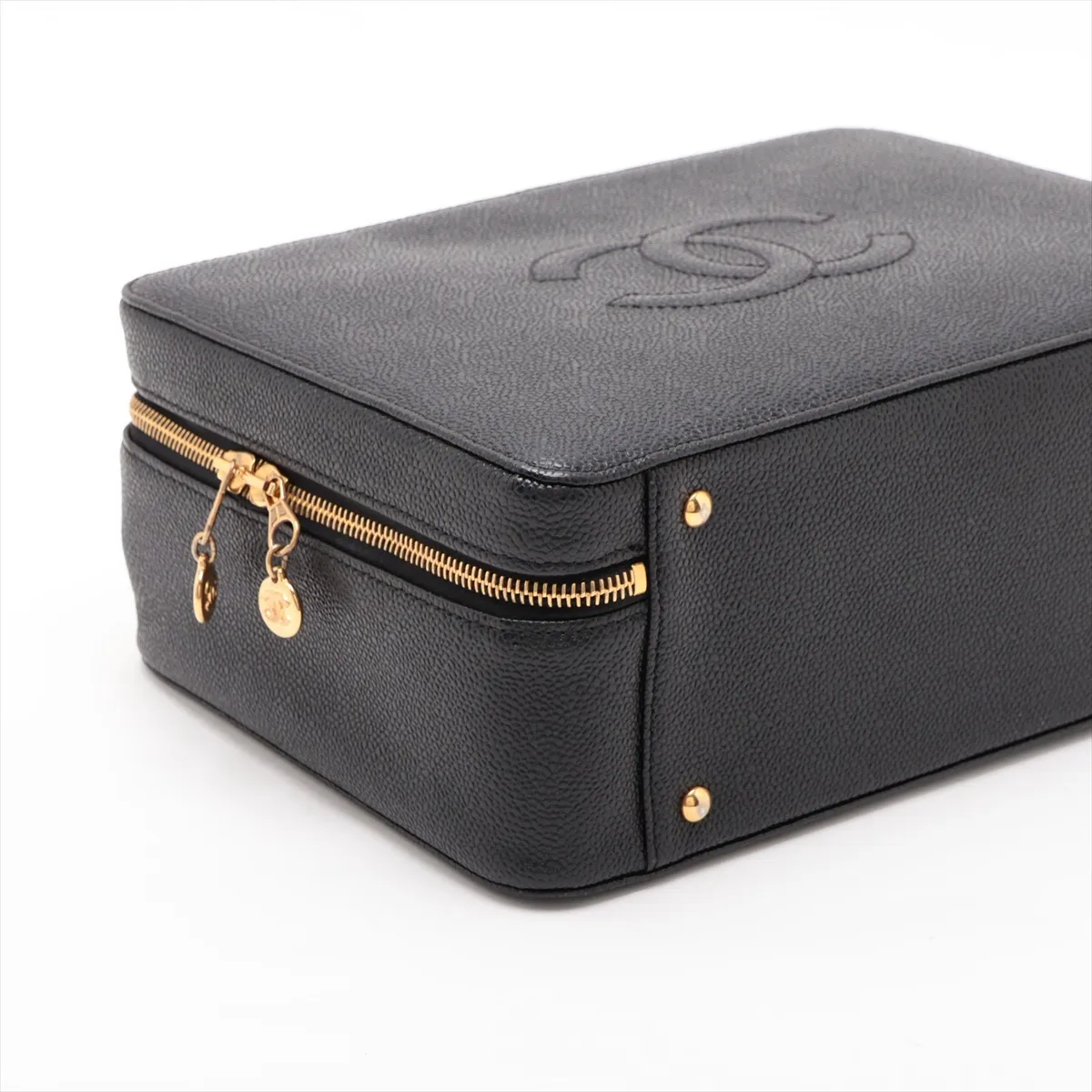 Coco Mark Caviar Skin Vanity Bag, Black with Gold Hardware, 5622815 (Serial Number 5) — view 4