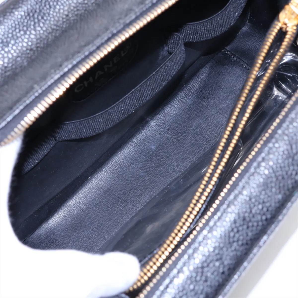 Coco Mark Caviar Skin Vanity Bag, Black with Gold Hardware, 5622815 (Serial Number 5) — view 7
