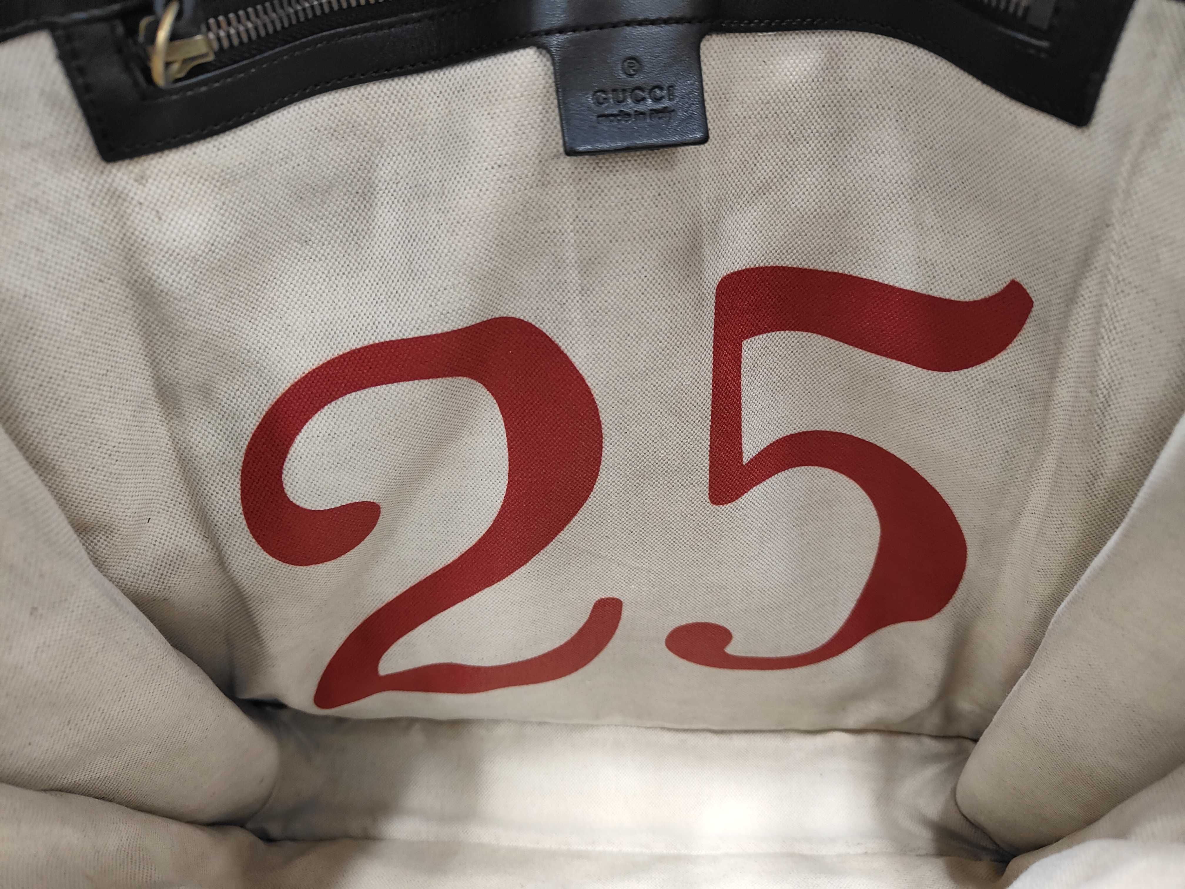 Vertical Tote Bag, Black/Beige, Supreme Coated Canvas, Gold Hardware. — view 13