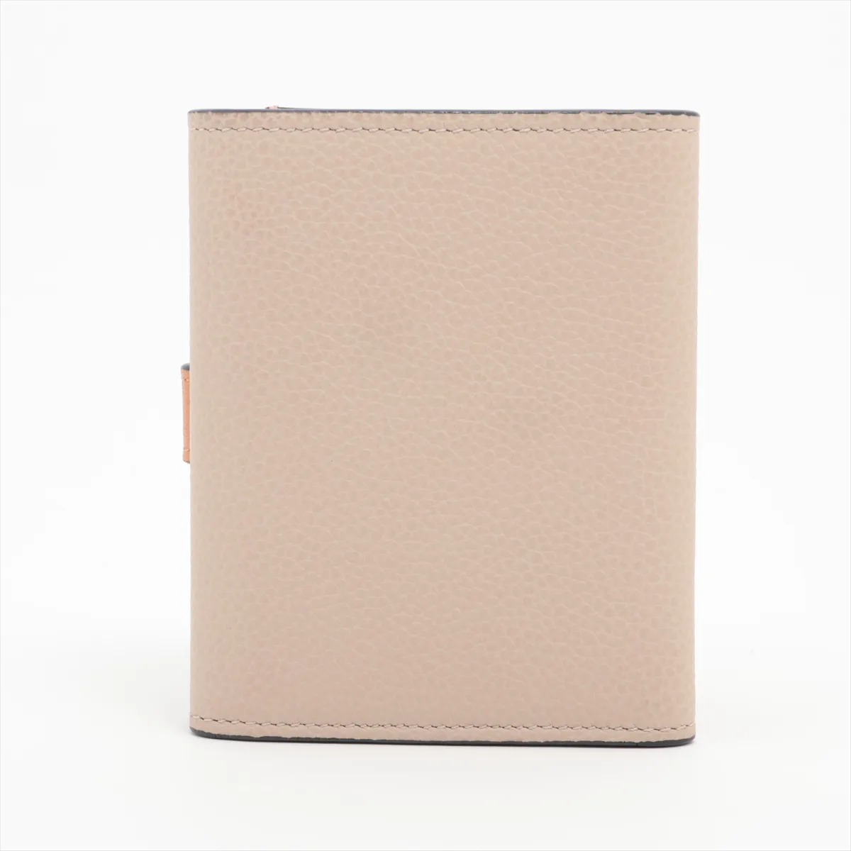 Trifold Leather Compact Wallet Beige — view 2