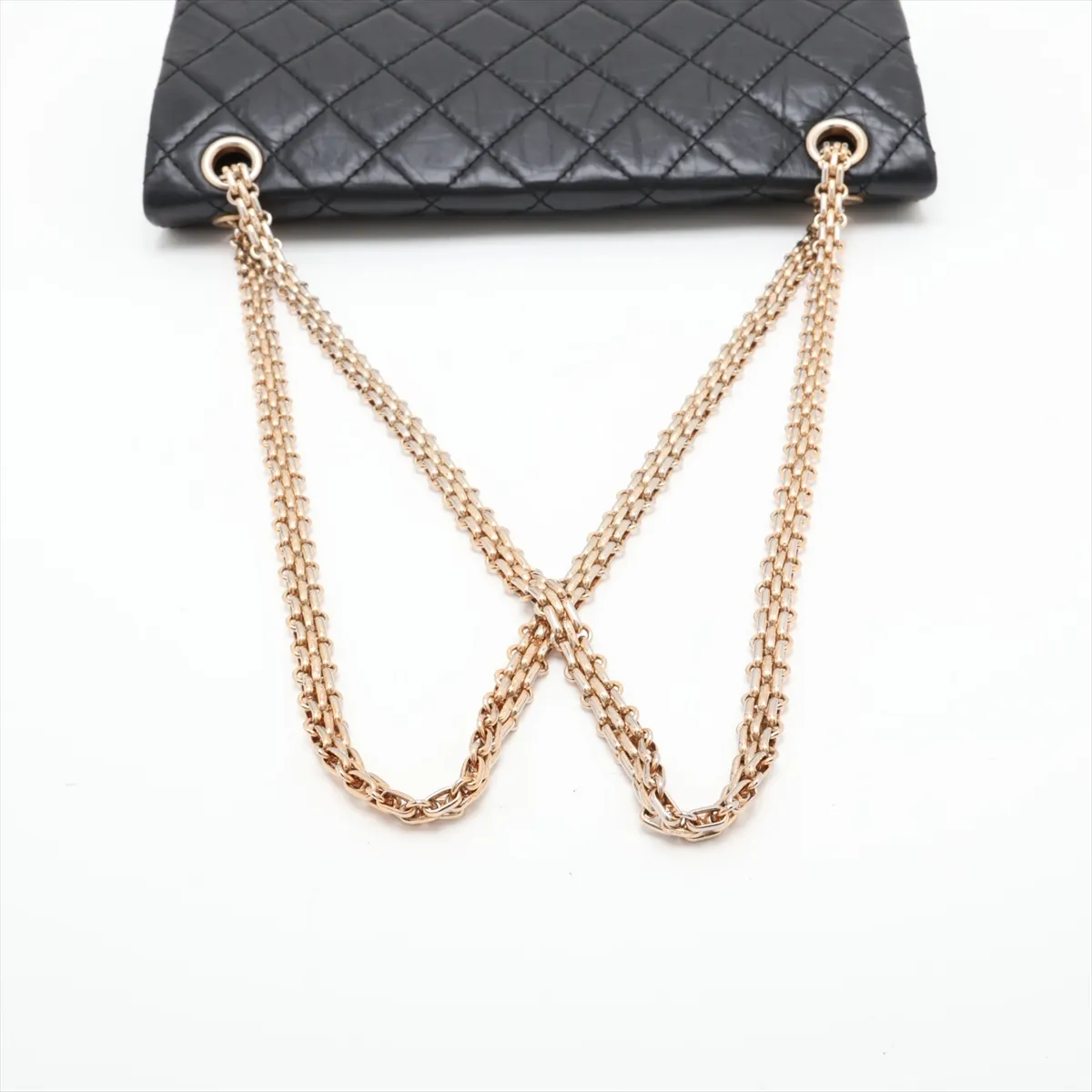 Matelassé 2.55 Large Vintage Calf Double Flap Double Chain Bag, Black with Gold Hardware, 11578756, Serial Number , A37587 — view 5