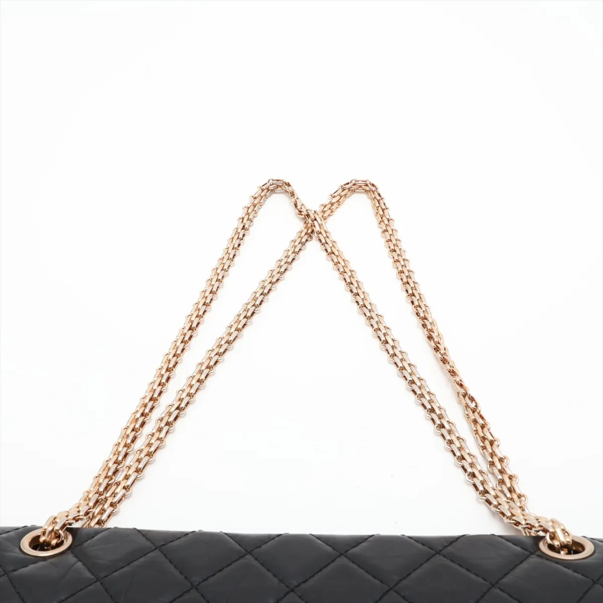 Matelassé 2.55 Large Vintage Calf Double Flap Double Chain Bag, Black with Gold Hardware, 11578756, Serial Number , A37587 — view 6