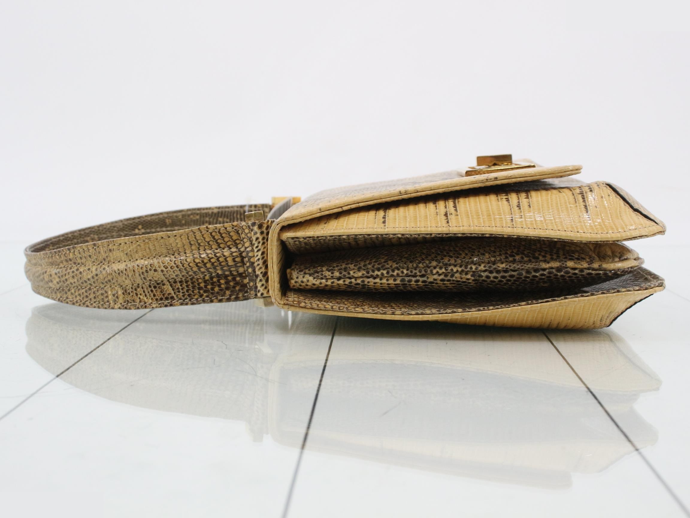 Lizard Leather One-Shoulder Bag — view 4