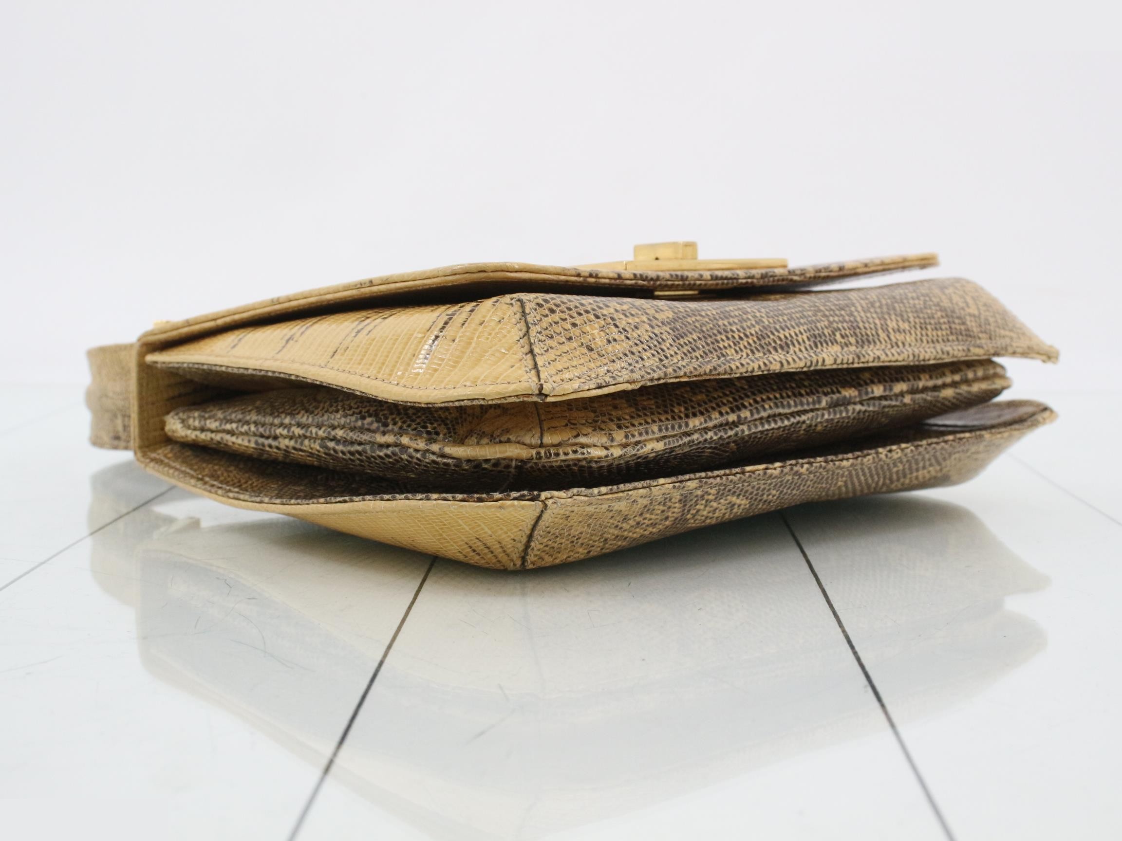 Lizard Leather One-Shoulder Bag — view 5