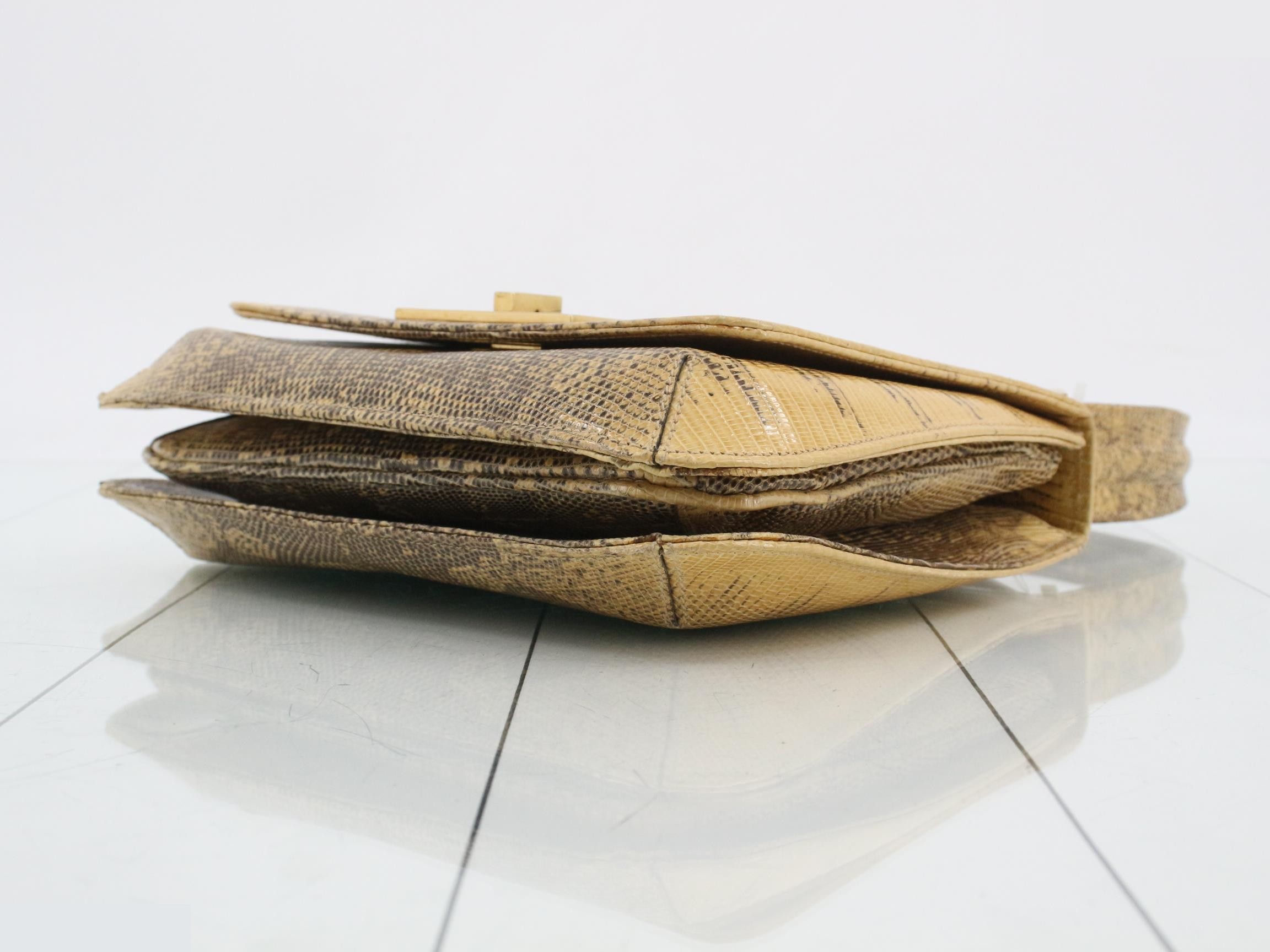 Lizard Leather One-Shoulder Bag — view 6