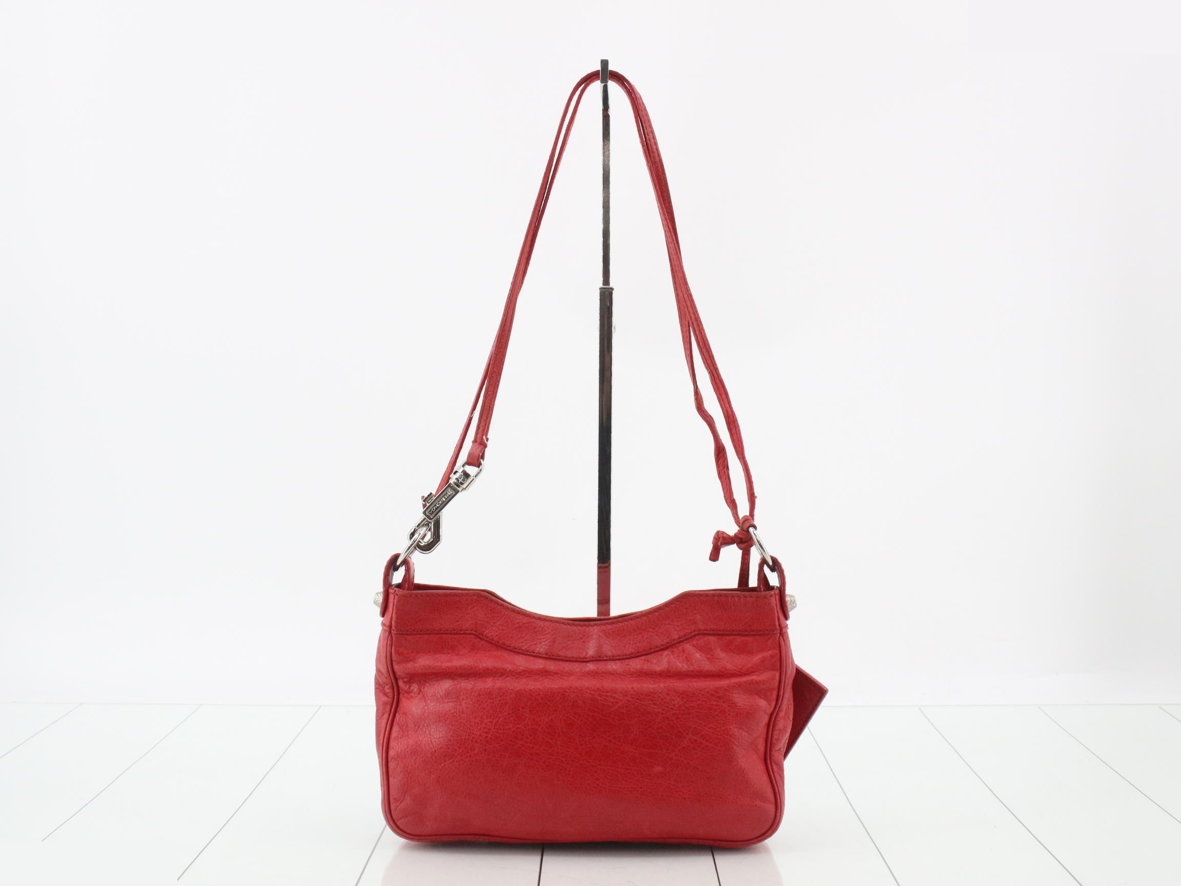Hip/shoulder bag, red, with mirror. — view 2