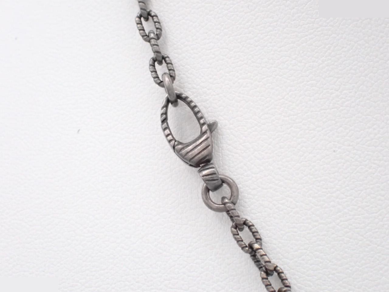 Silver necklace, 925 sterling silver, 17.8g, chain approximately 44cm. — view 2