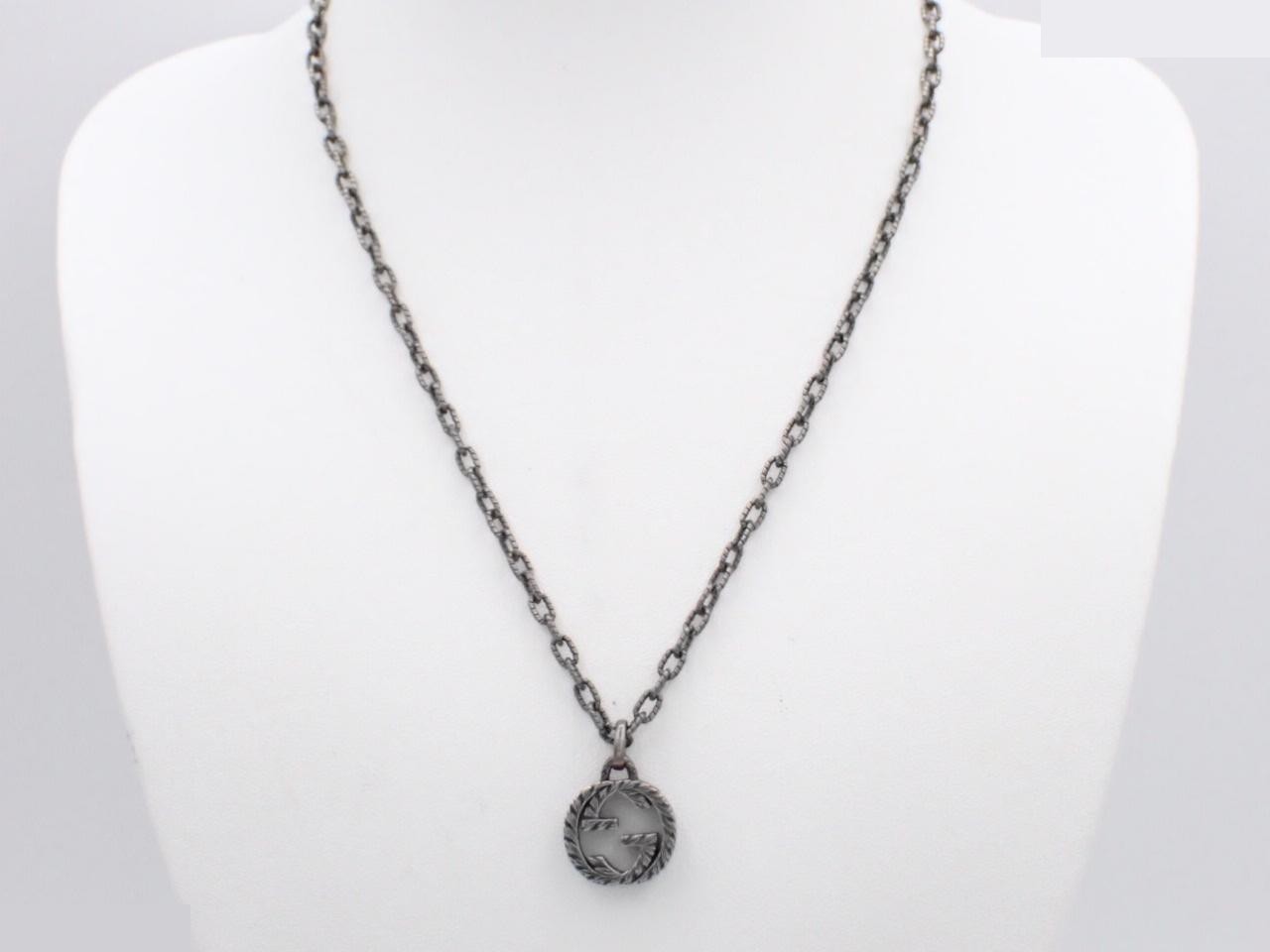 Silver necklace, 925 sterling silver, 17.8g, chain approximately 44cm. — view 3
