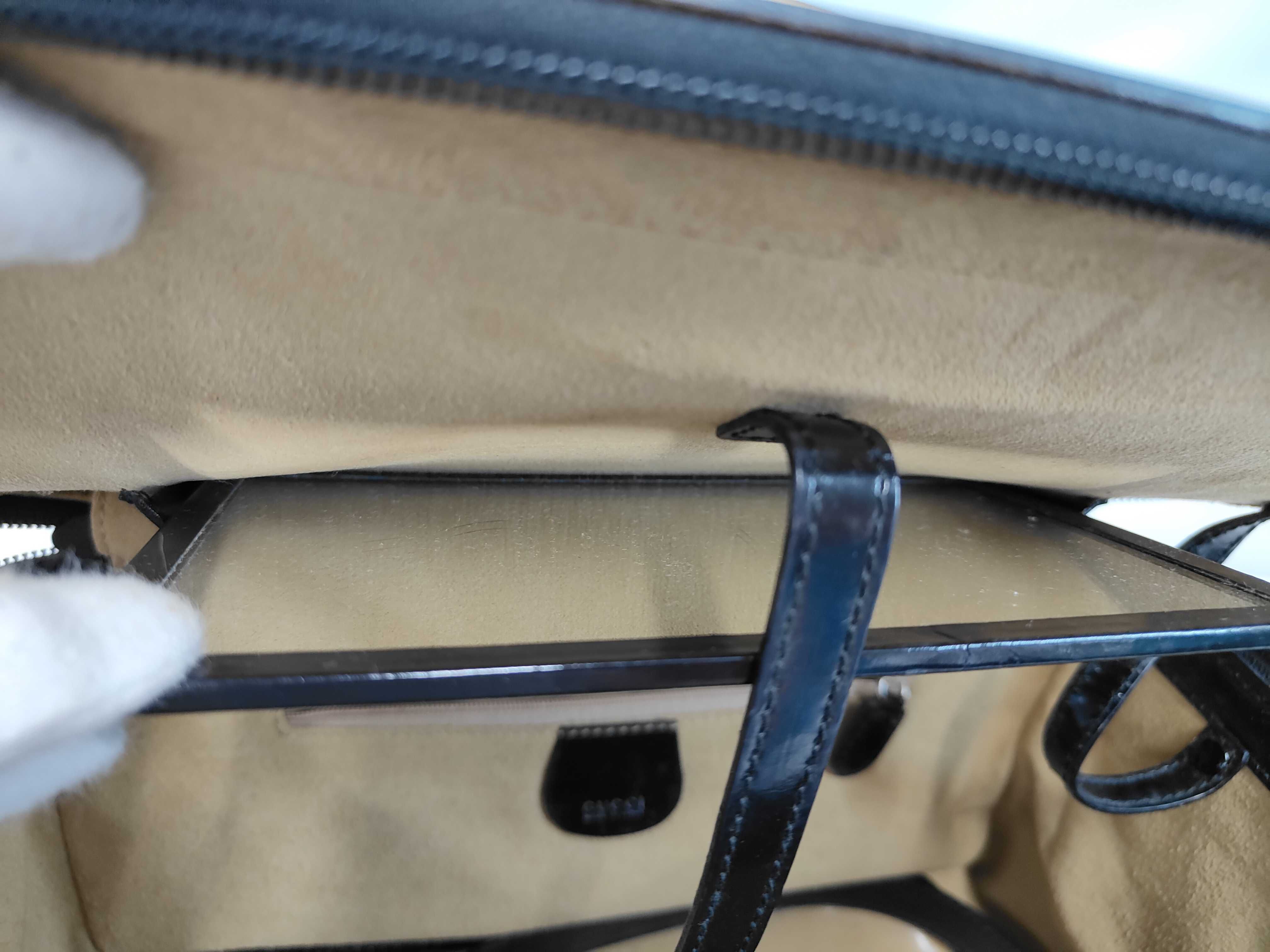 Bamboo Patent 2-way Vanity Bag, Black — view 11