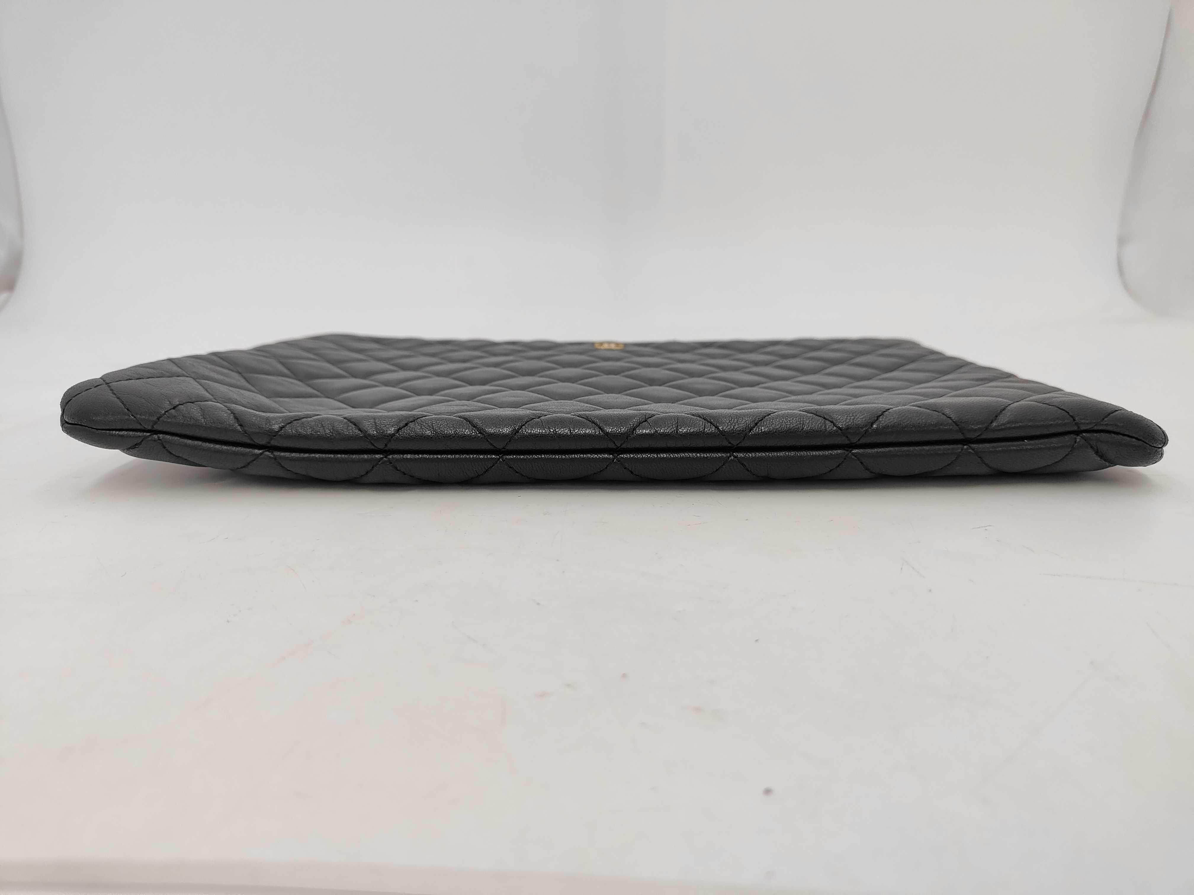 Matelassé Clutch Bag, Lambskin, Coco Mark, Black x Gold, Seal No. 21 — view 4