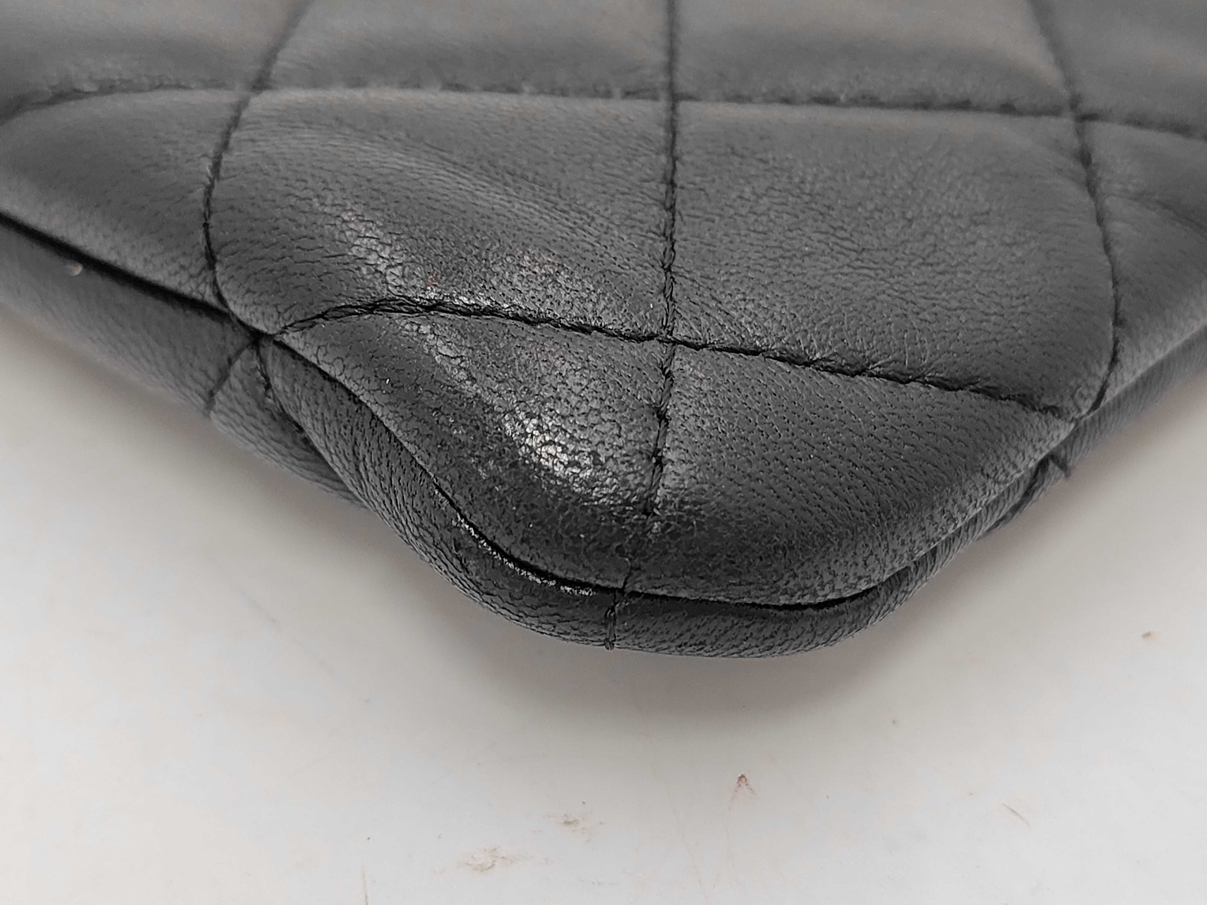 Matelassé Clutch Bag, Lambskin, Coco Mark, Black x Gold, Seal No. 21 — view 5