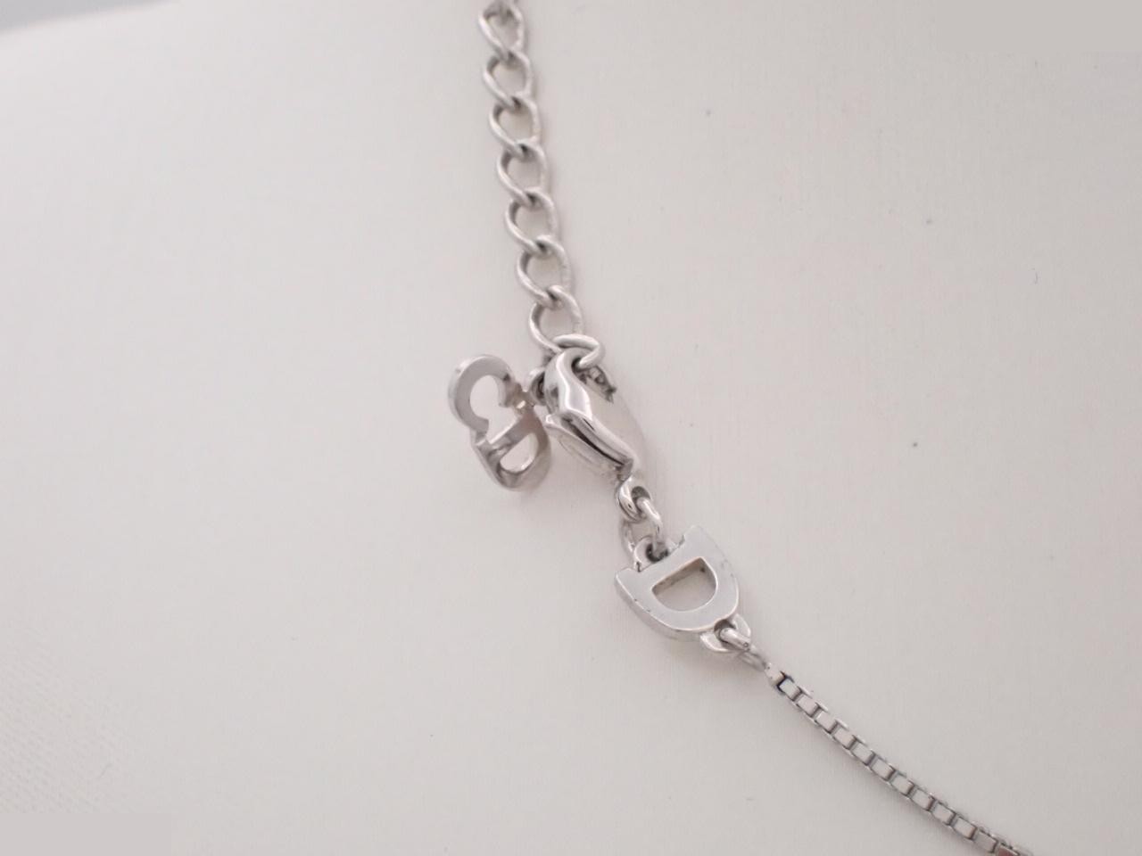 Oval plate logo silver necklace, chain approximately 43cm — view 2