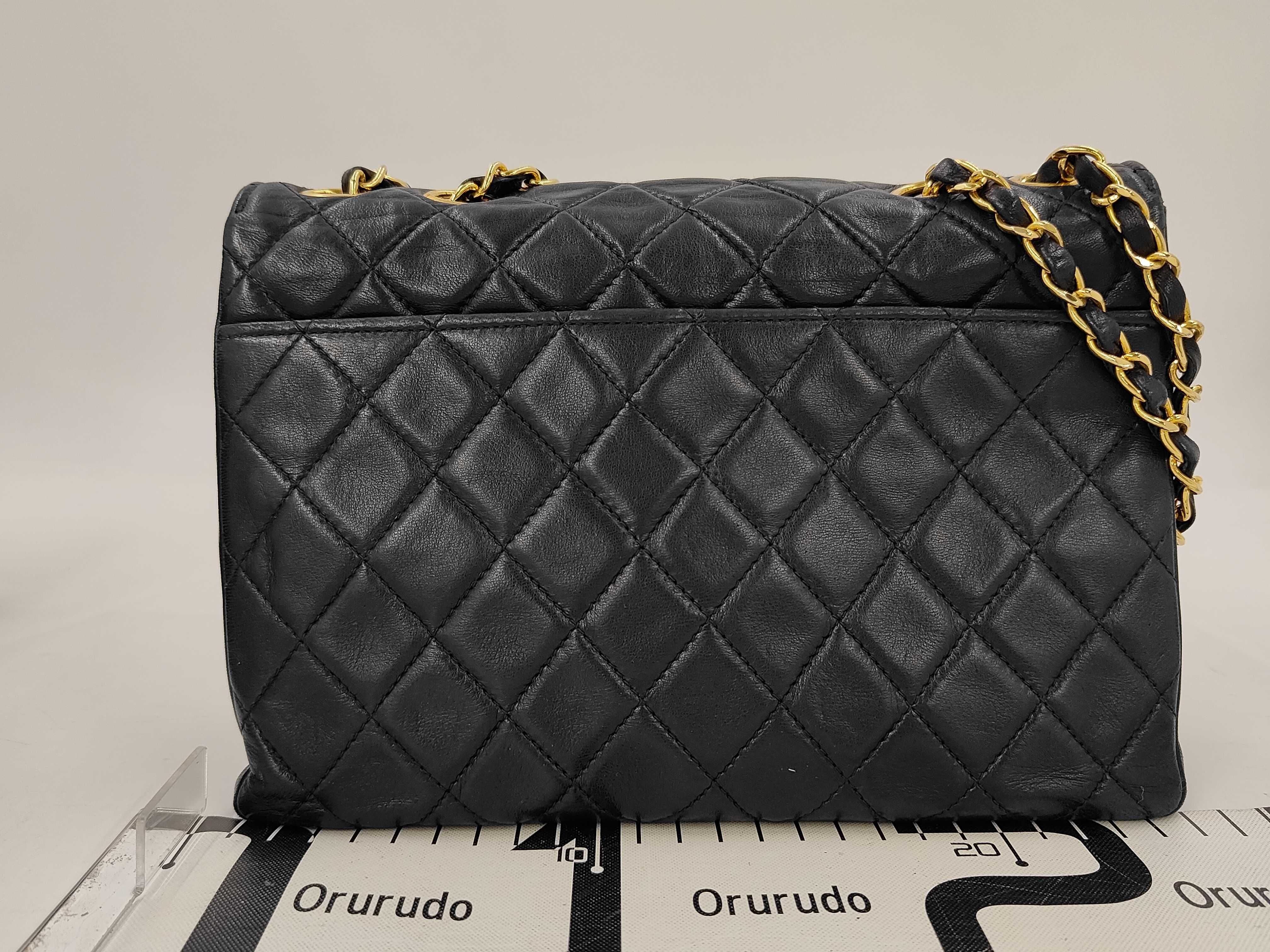 Matelassé Single Flap Double Chain Shoulder Bag, Navy - 266143 Bag — view 2
