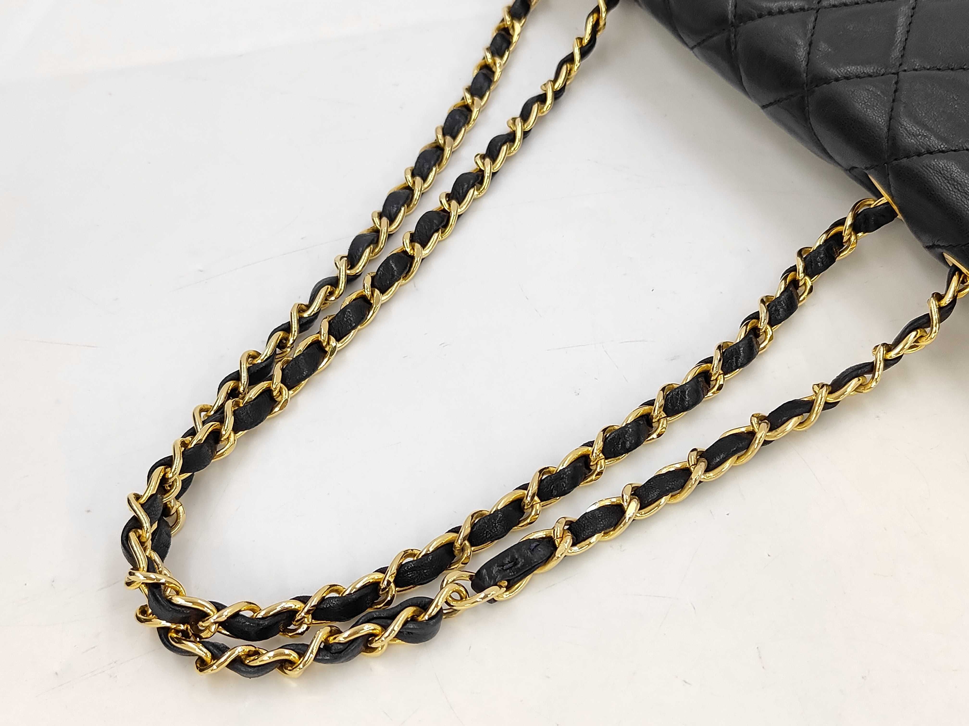 Matelassé Single Flap Double Chain Shoulder Bag, Navy - 266143 Bag — view 5
