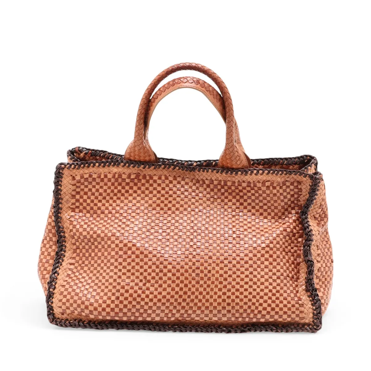 leather handbag, brown — view 2