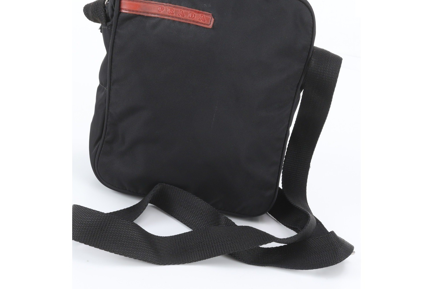 Leather and nylon shoulder bag, crossbody bag, messenger bag. — view 2