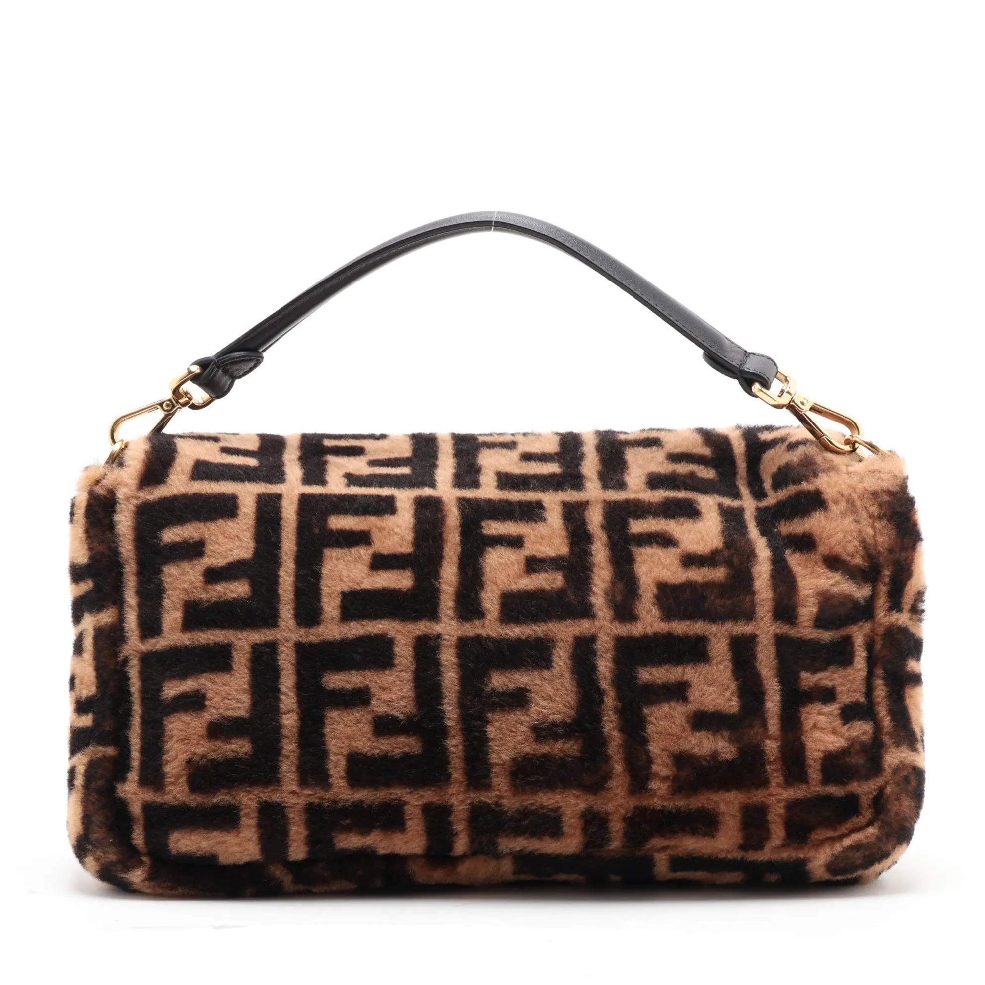 Mamma Bucket 8BR771 Fur x Leather 2-Way Shoulder Bag, Brown — view 2