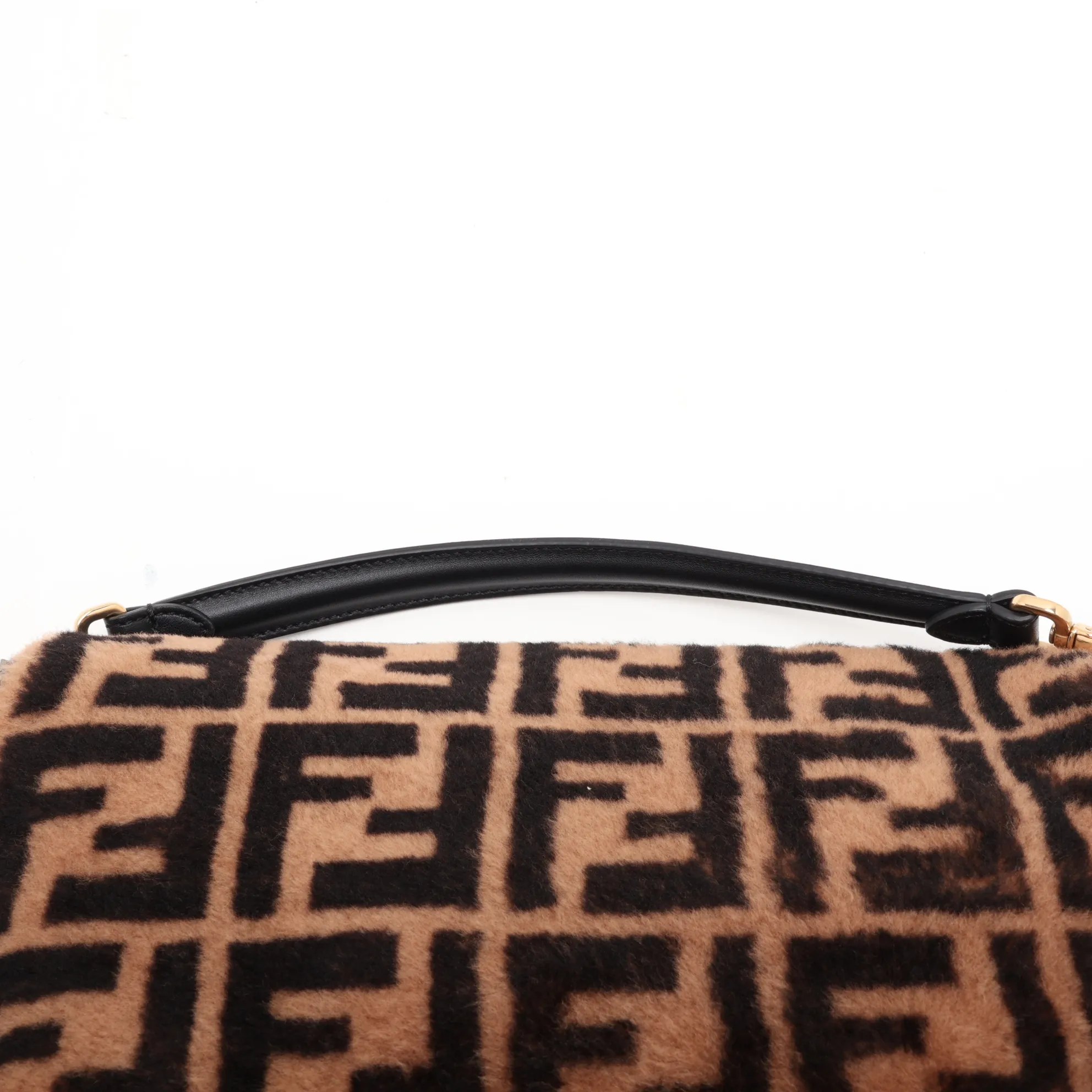 Mamma Bucket 8BR771 Fur x Leather 2-Way Shoulder Bag, Brown — view 6