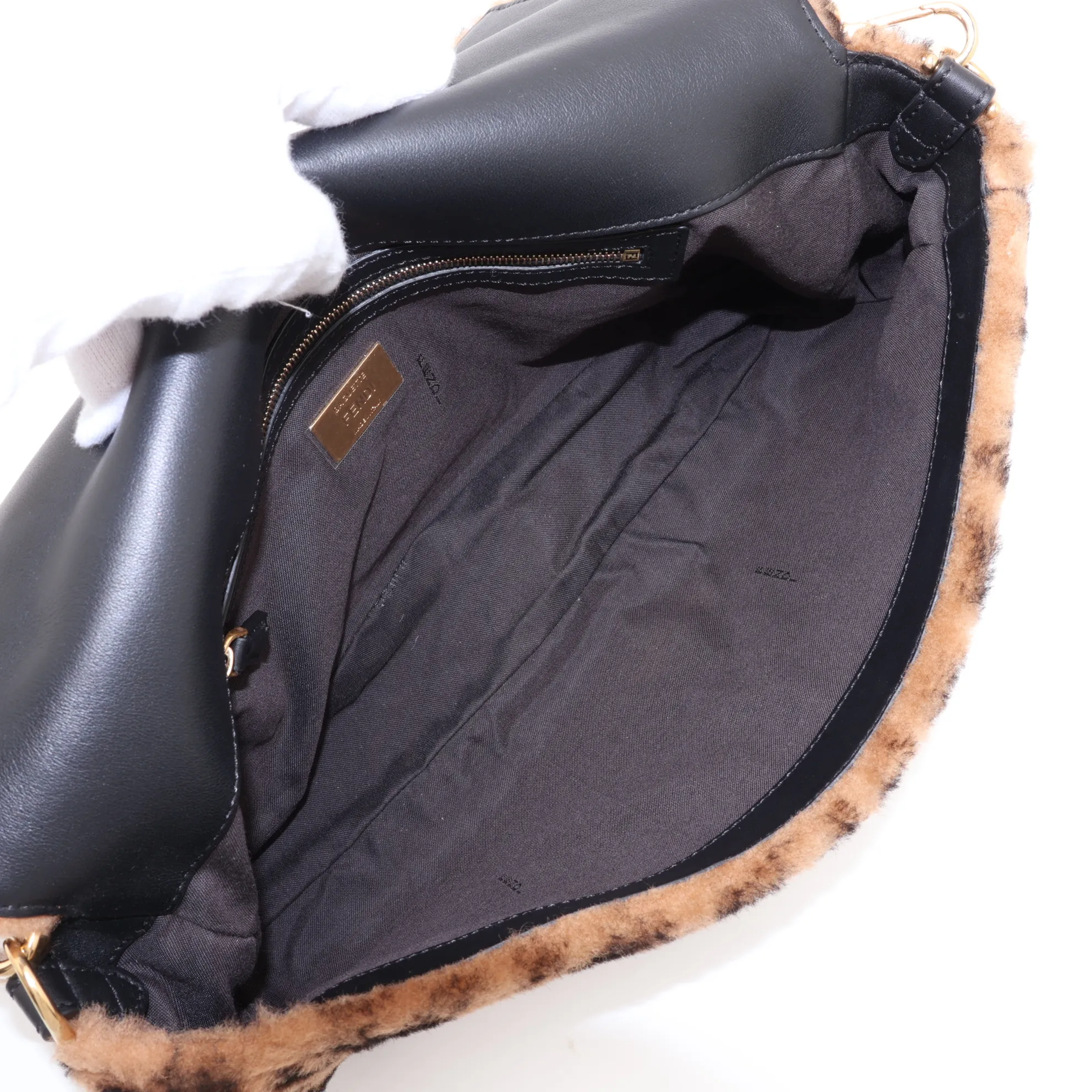 Mamma Bucket 8BR771 Fur x Leather 2-Way Shoulder Bag, Brown — view 8