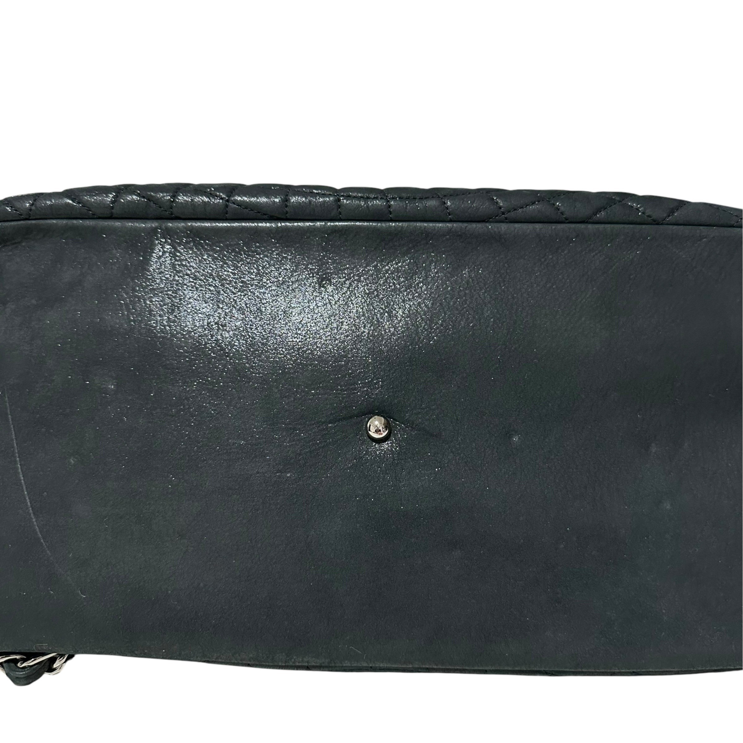 Quilted Large Sea Hit Tote Bag with Coco Mark - Black/Silver — view 7