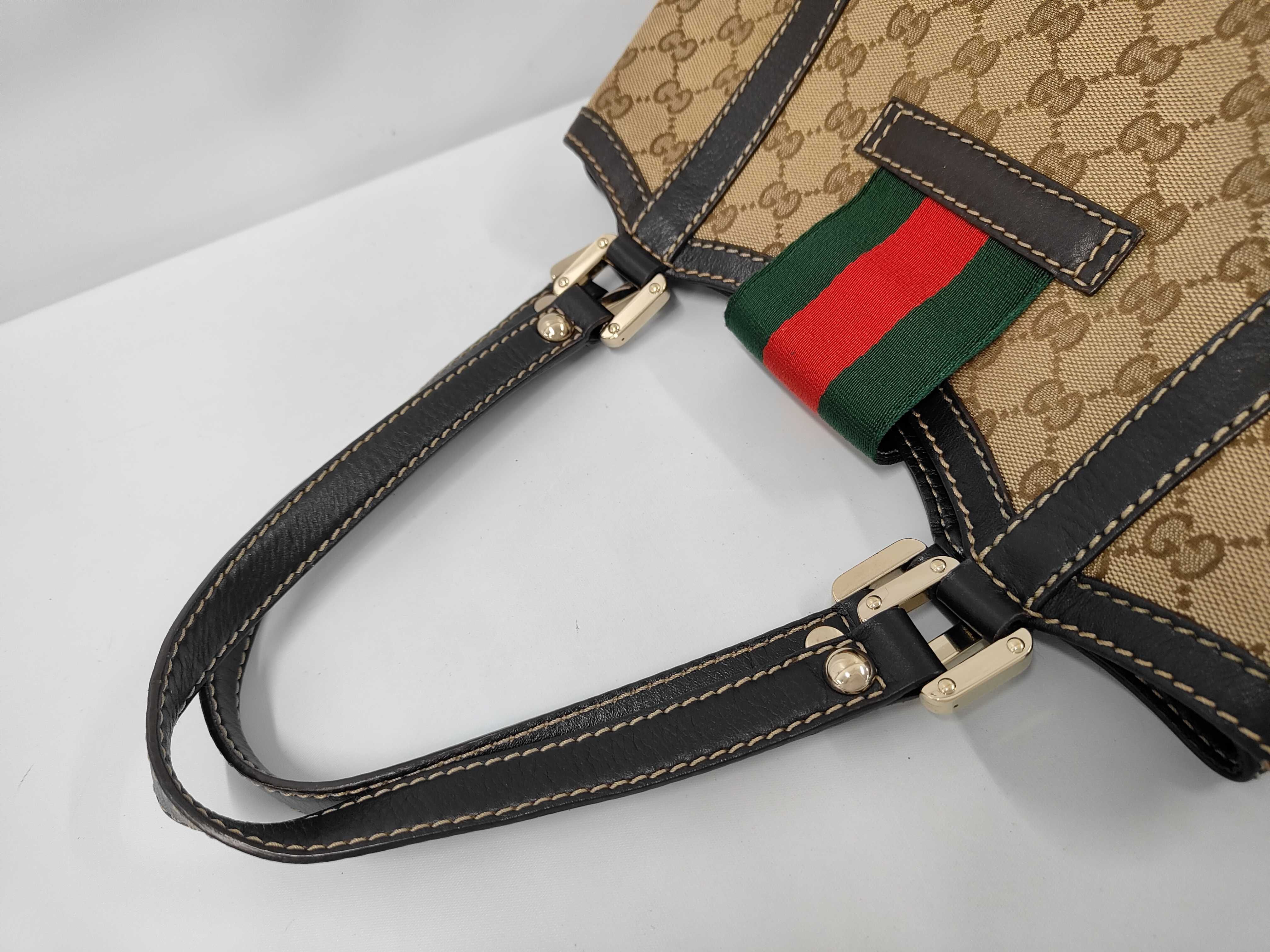 GG Canvas Sherry Line Buckle Tote Bag — view 5