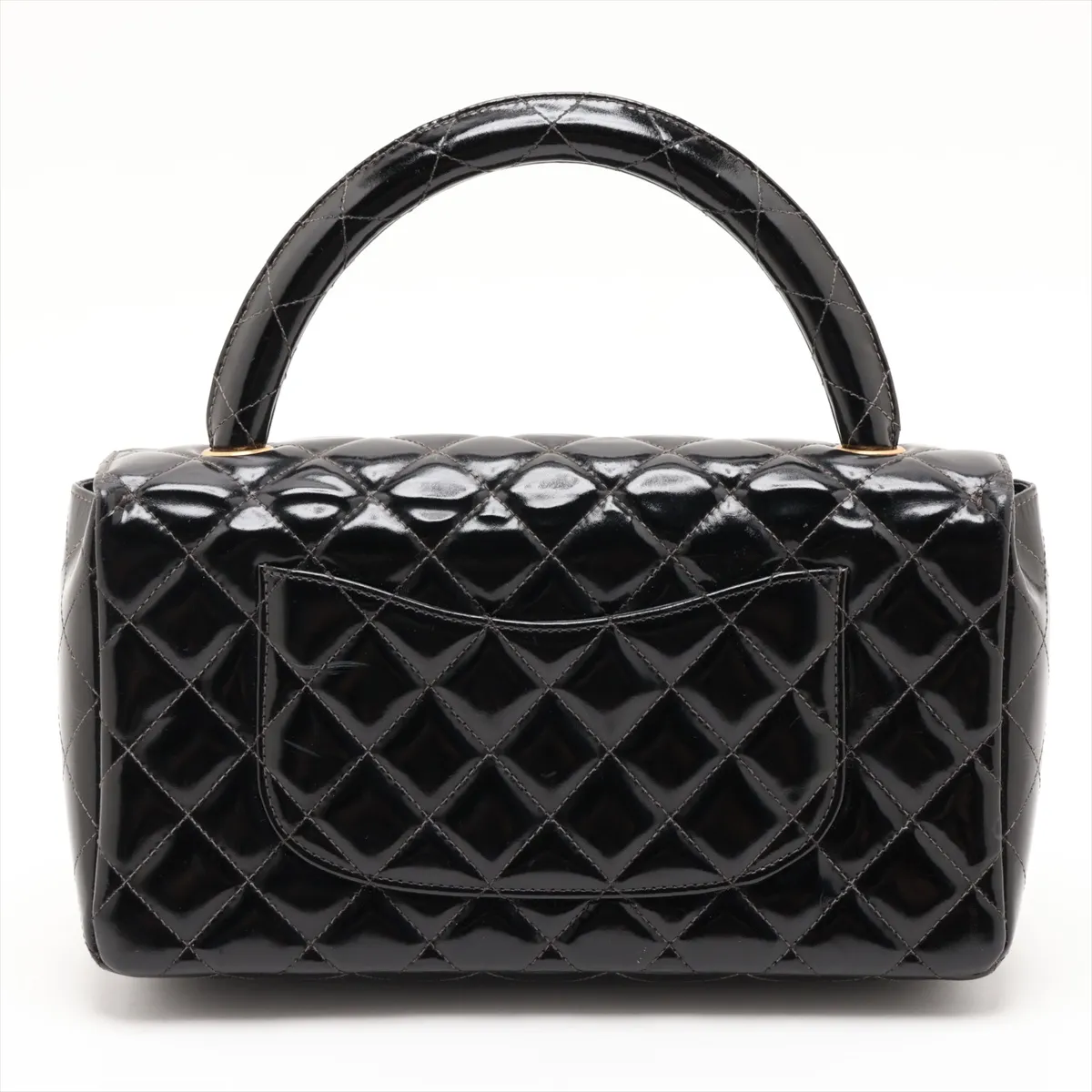 Matelassé Patent Leather Handbag, Black with Gold Hardware, Item No. 4804687 (Serial No. 4) — view 2