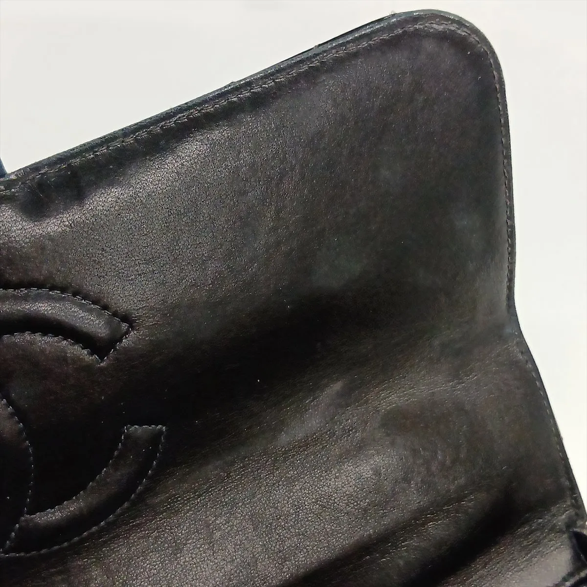 Matelassé Patent Leather Handbag, Black with Gold Hardware, Item No. 4804687 (Serial No. 4) — view 12