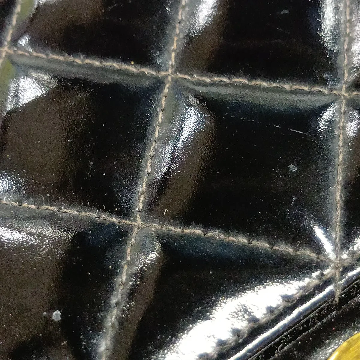 Matelassé Patent Leather Handbag, Black with Gold Hardware, Item No. 4804687 (Serial No. 4) — view 10