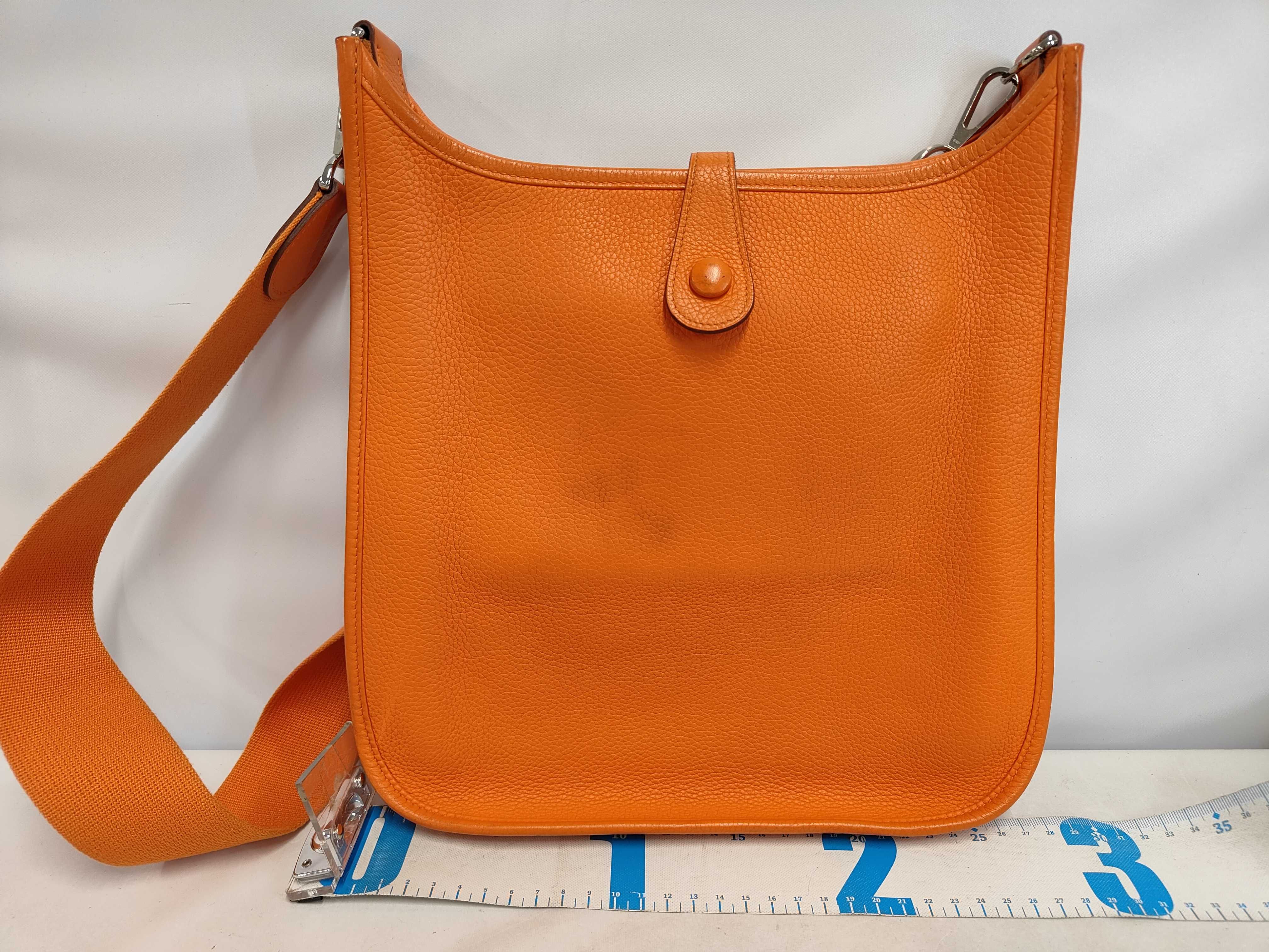 Evelyne 1 Orange Silver Hardware L Shoulder Bag — view 2