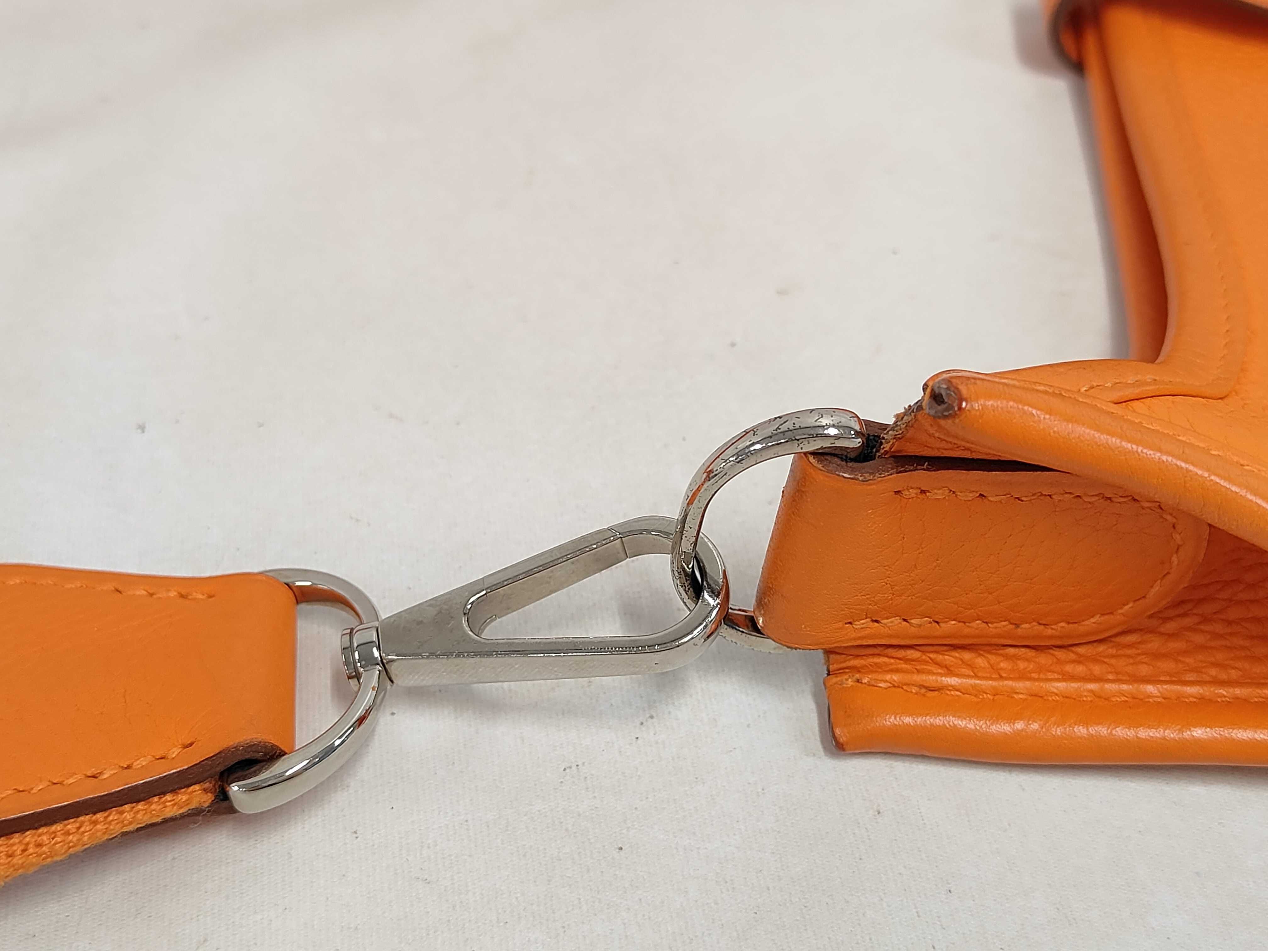 Evelyne 1 Orange Silver Hardware L Shoulder Bag — view 6